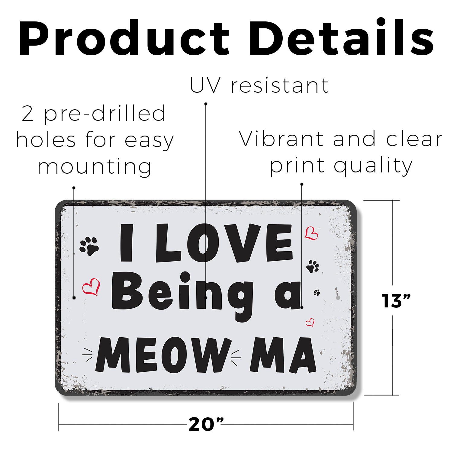 Cat Mom Sign Fur Clothes Zero Regrets Durable Perfect for Entryways Kitchens - Picture 17 of 26