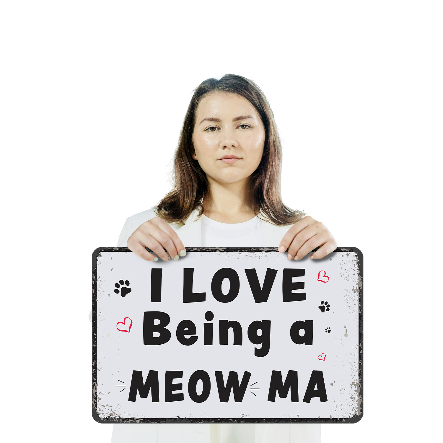 Cat Mom Sign Fur Clothes Zero Regrets Durable Perfect for Entryways Kitchens - Picture 18 of 26