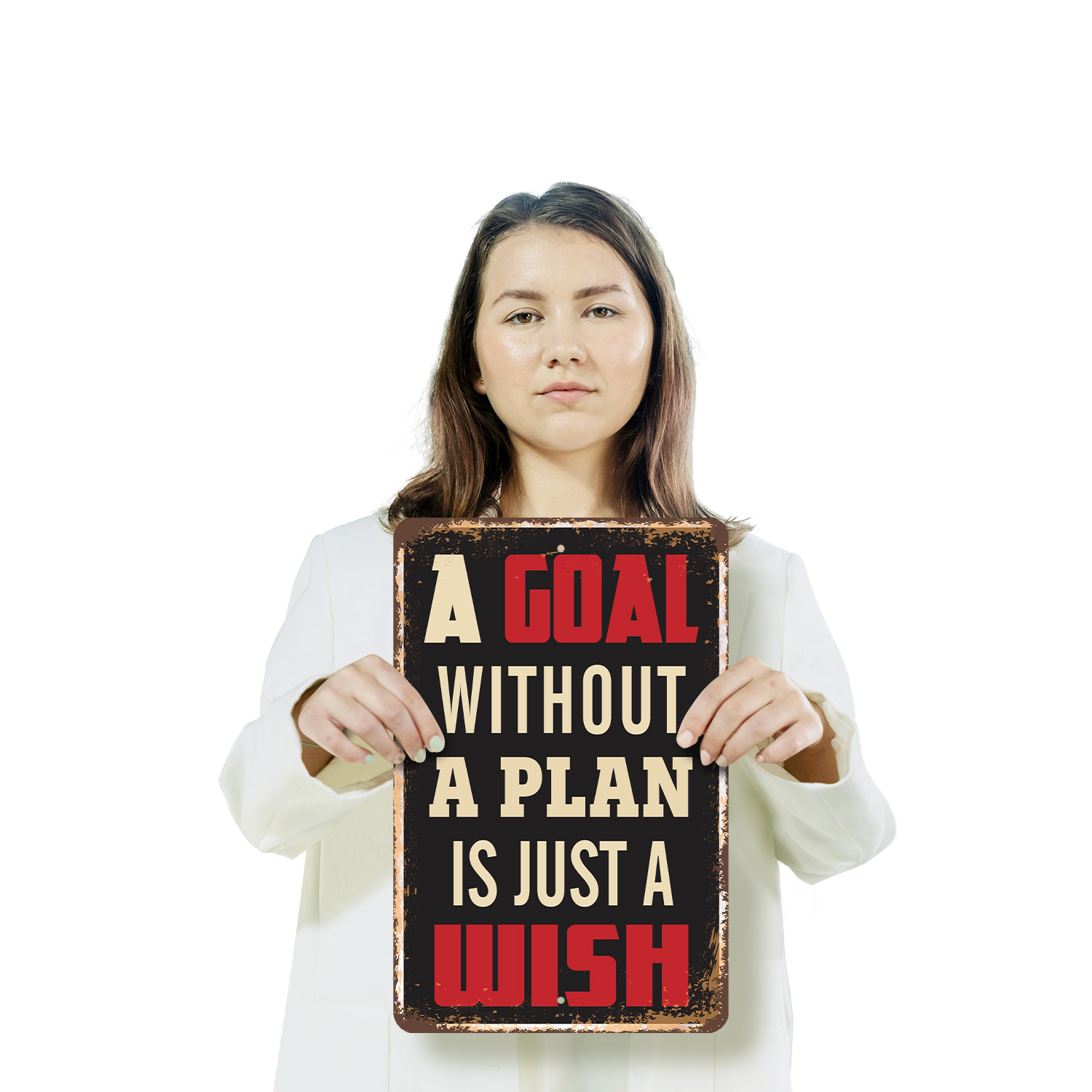 A Goal Without A Plan Is Just A Wish Vintage Style Sign Write It Map It Do It - Picture 13 of 26