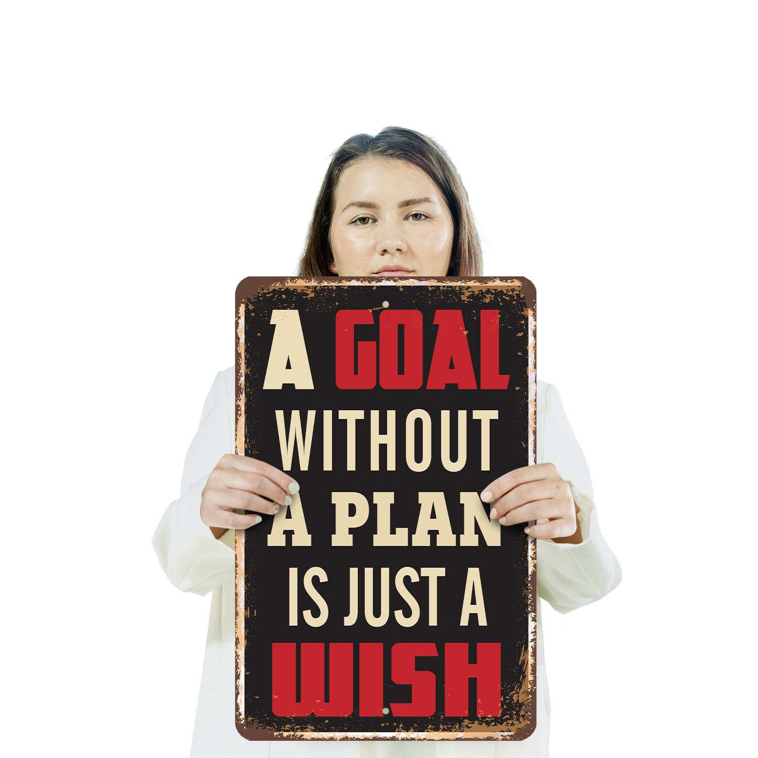 A Goal Without A Plan Is Just A Wish Vintage Style Sign Write It Map It Do It - Picture 18 of 26