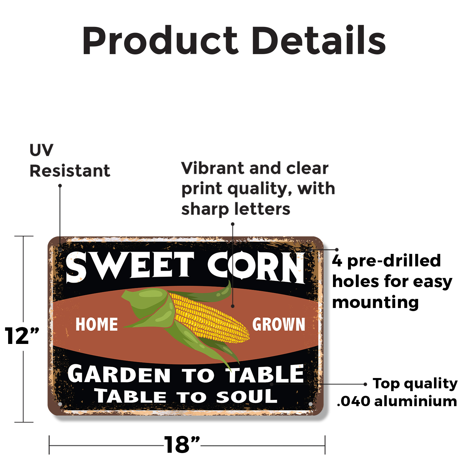 Zuckermais Garten zu Tisch Neuheit Schild Spaß Geschenk robust wetterfest - Bild 16 von 25