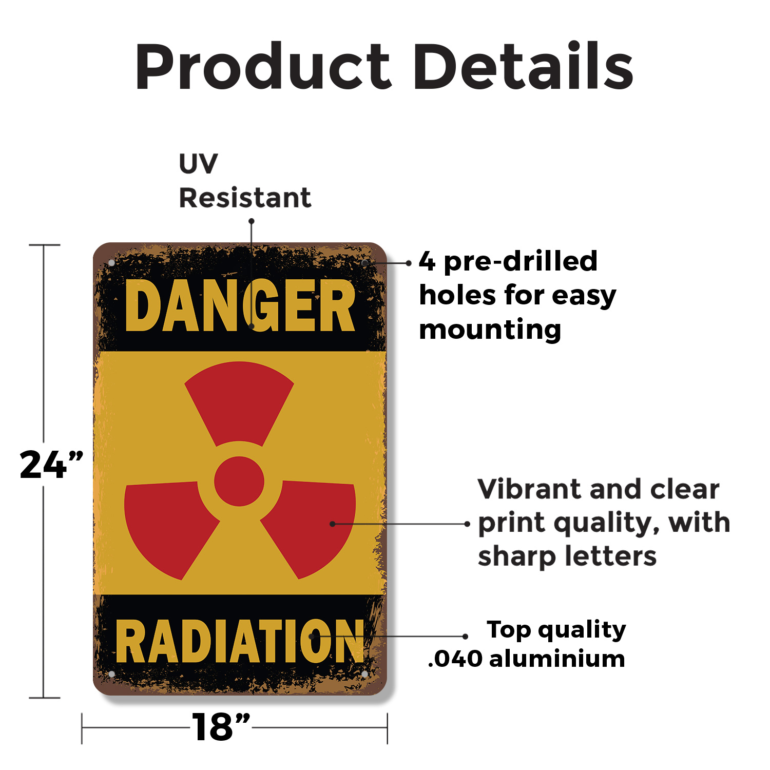 Danger Radiation Novelty Sign Fun Gift Durable Weatherproof - Picture 20 of 26