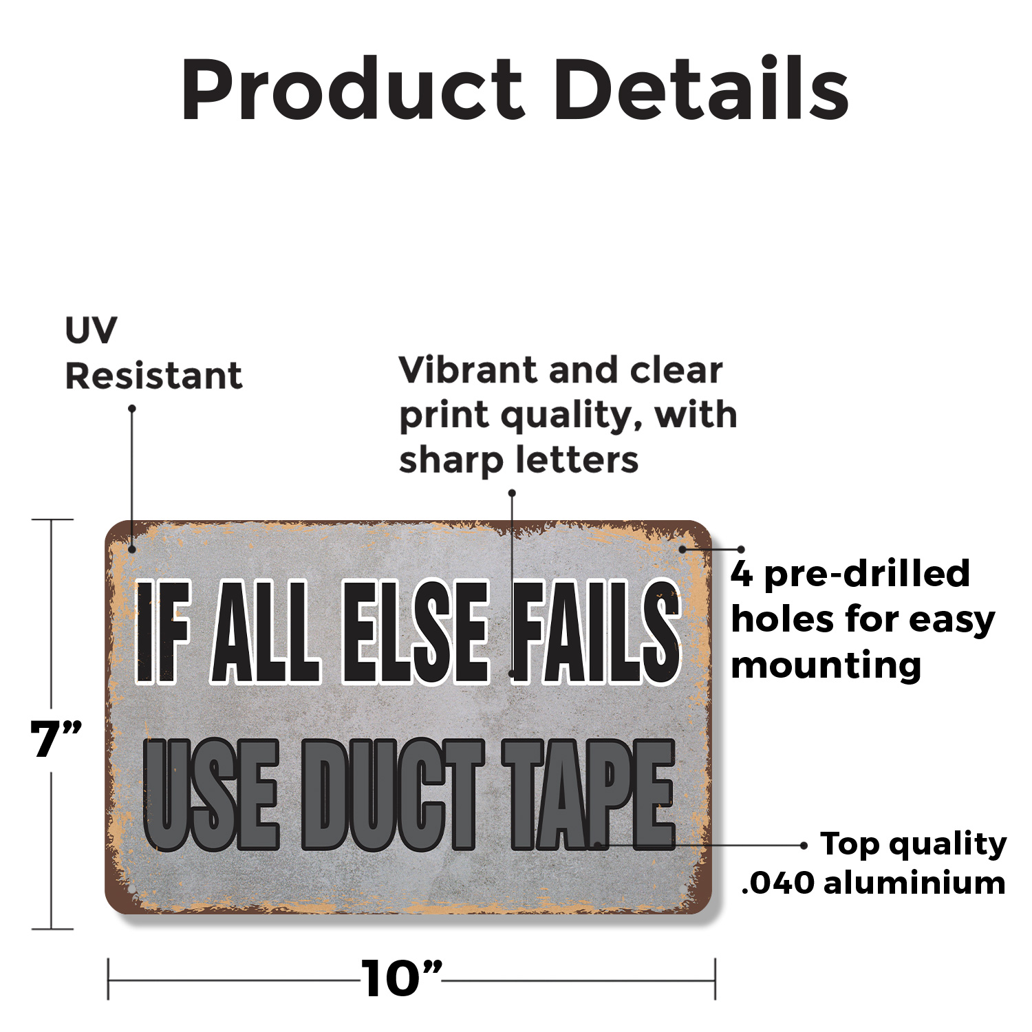 If All Else Fails Use Duct Tape Novelty Sign Fun Gift Durable Weatherproof - Picture 22 of 26