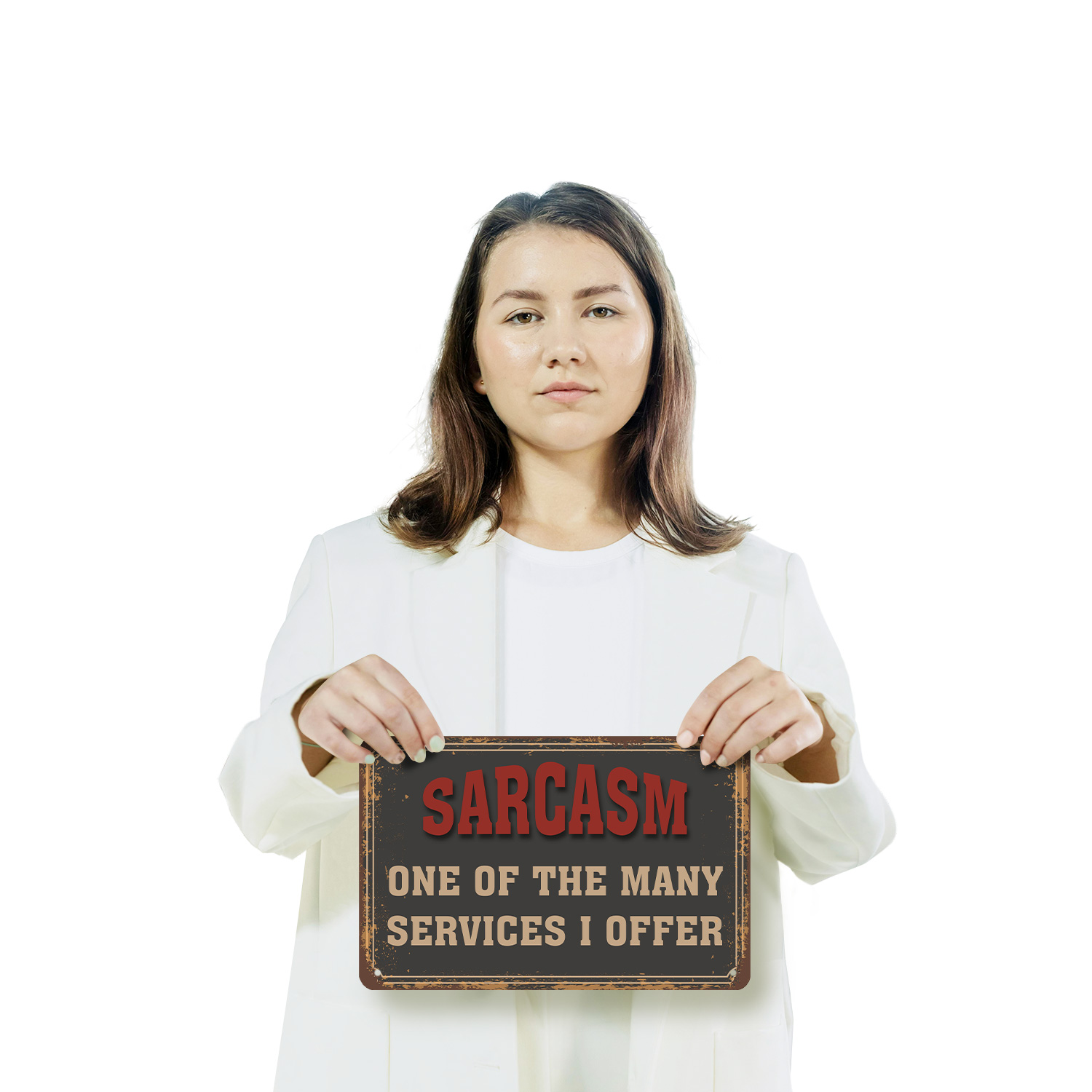 Sarkasmus einer der vielen Dienstleistungen, die ich anbiete Neuheit Schild Spaß Geschenk wetterfest - Bild 8 von 27