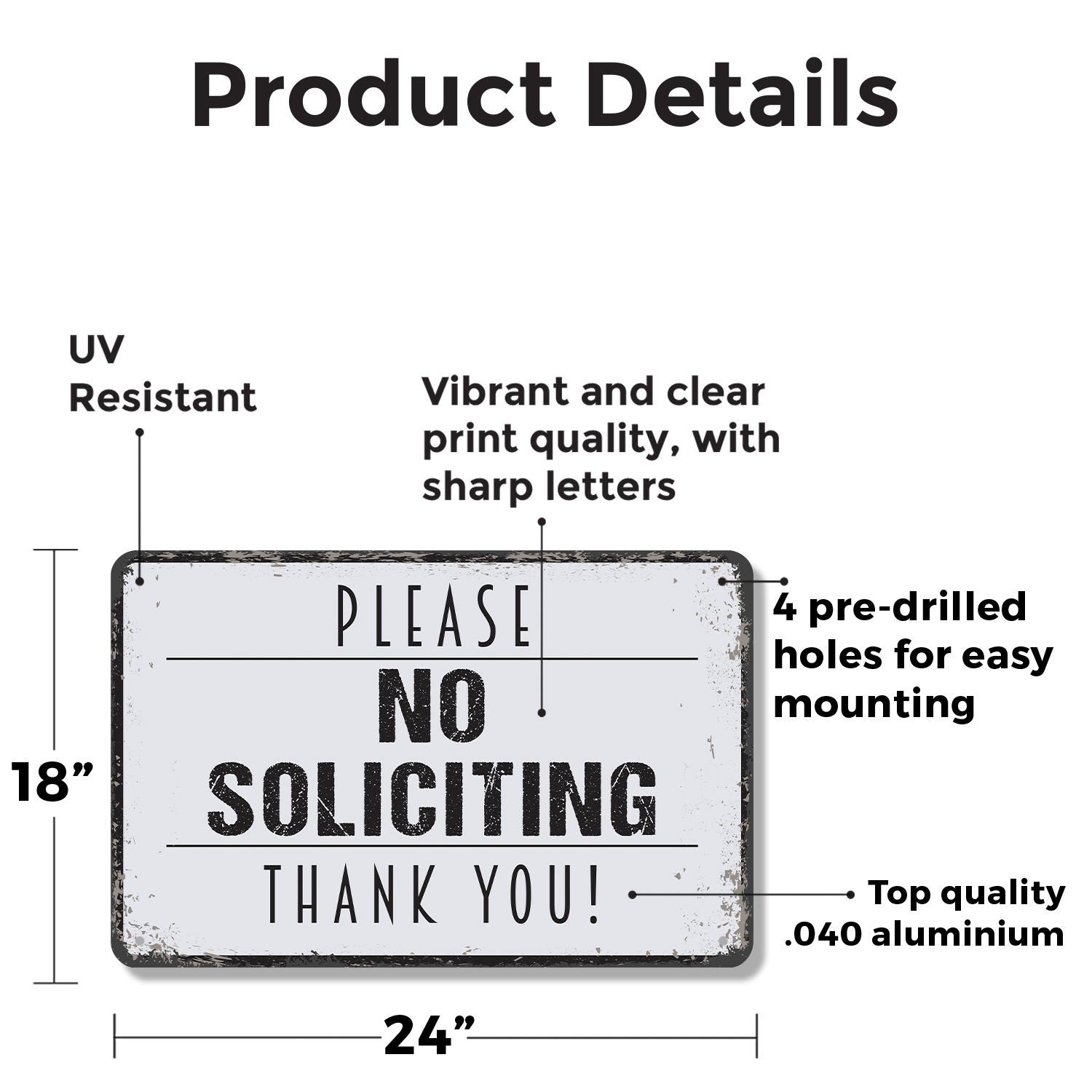 No Soliciting Sign No Sales No Surveys No Magazines Perfect for Front Doors - Picture 20 of 26