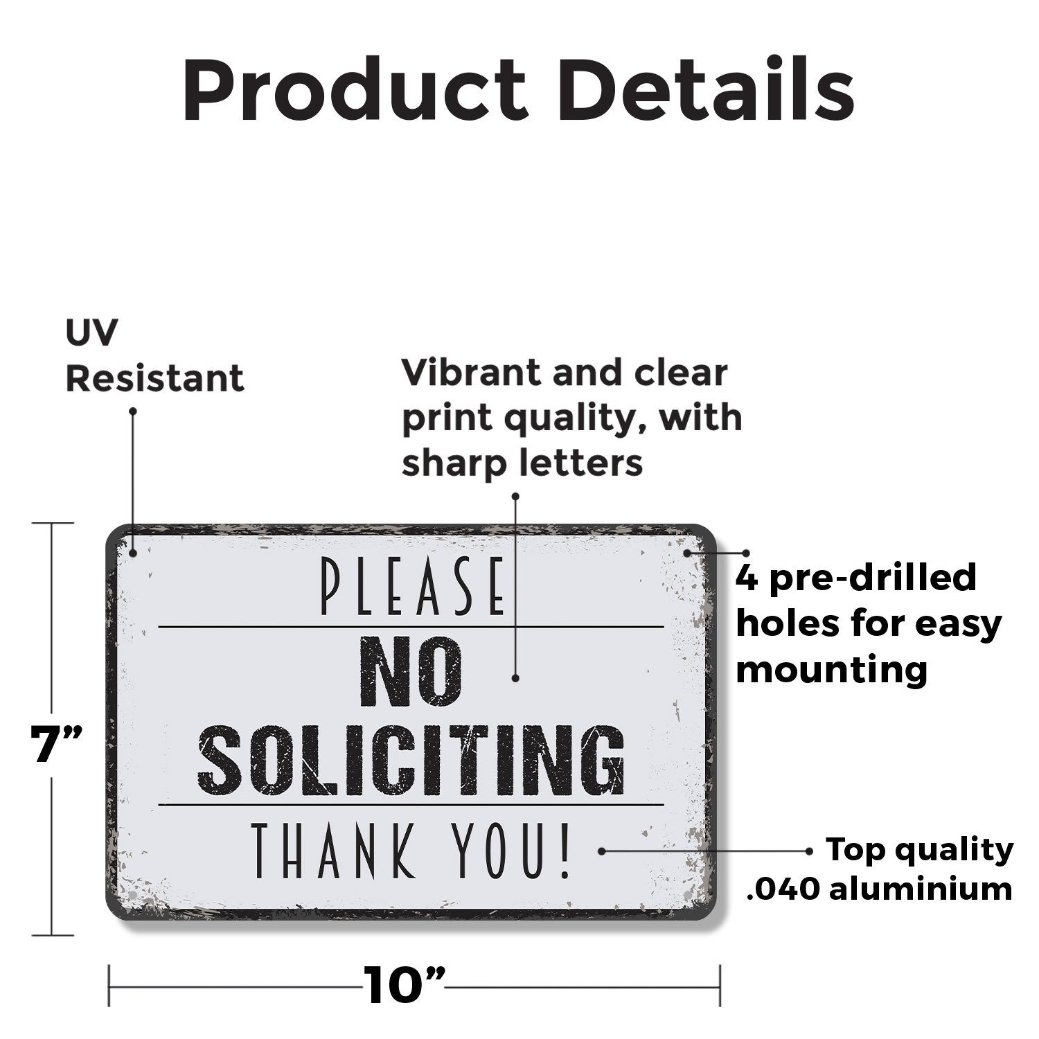 No Soliciting Sign No Sales No Surveys No Magazines Perfect for Front Doors - Picture 8 of 26