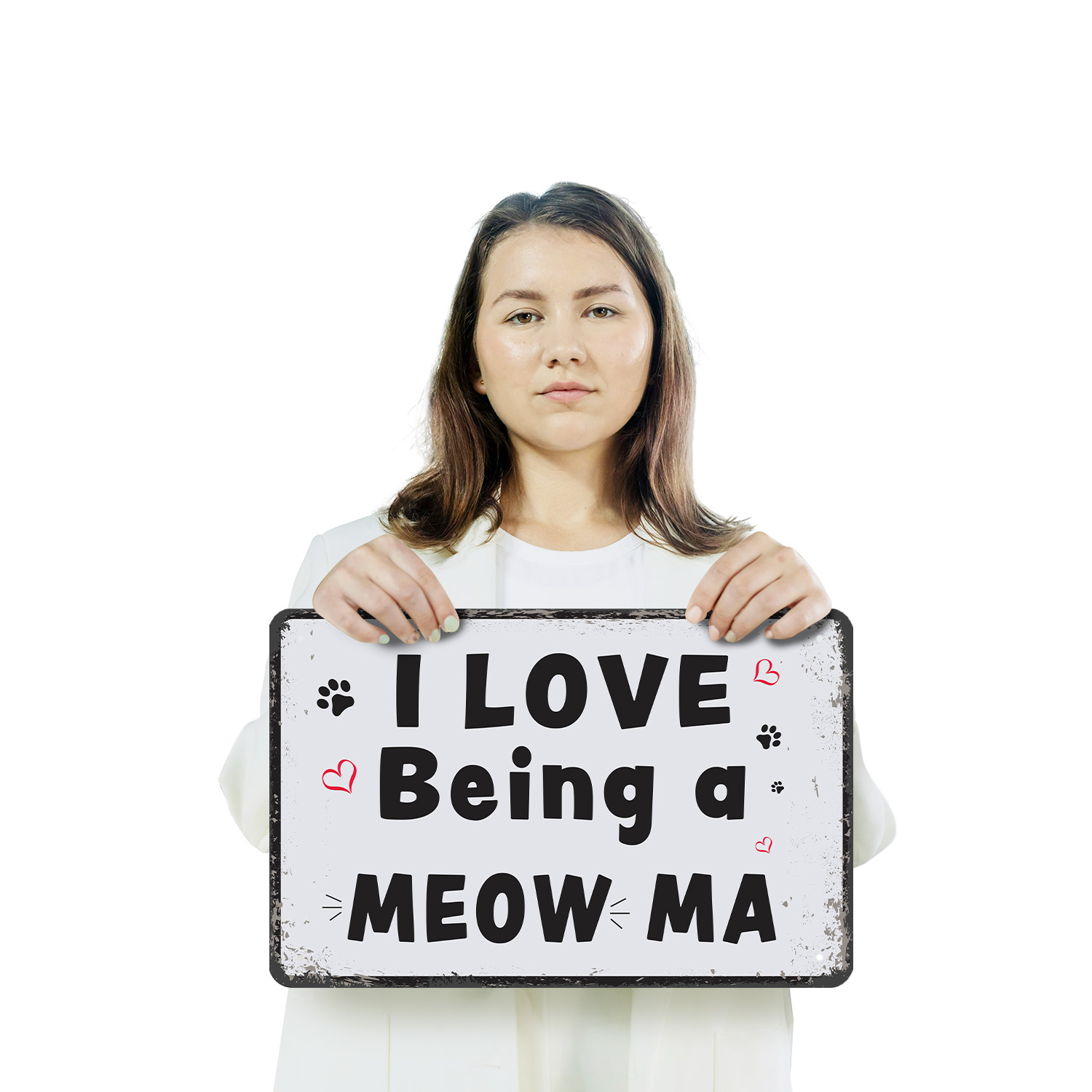 Cat Mom Sign Fur Clothes Zero Regrets Durable Perfect for Entryways Kitchens - Picture 16 of 26