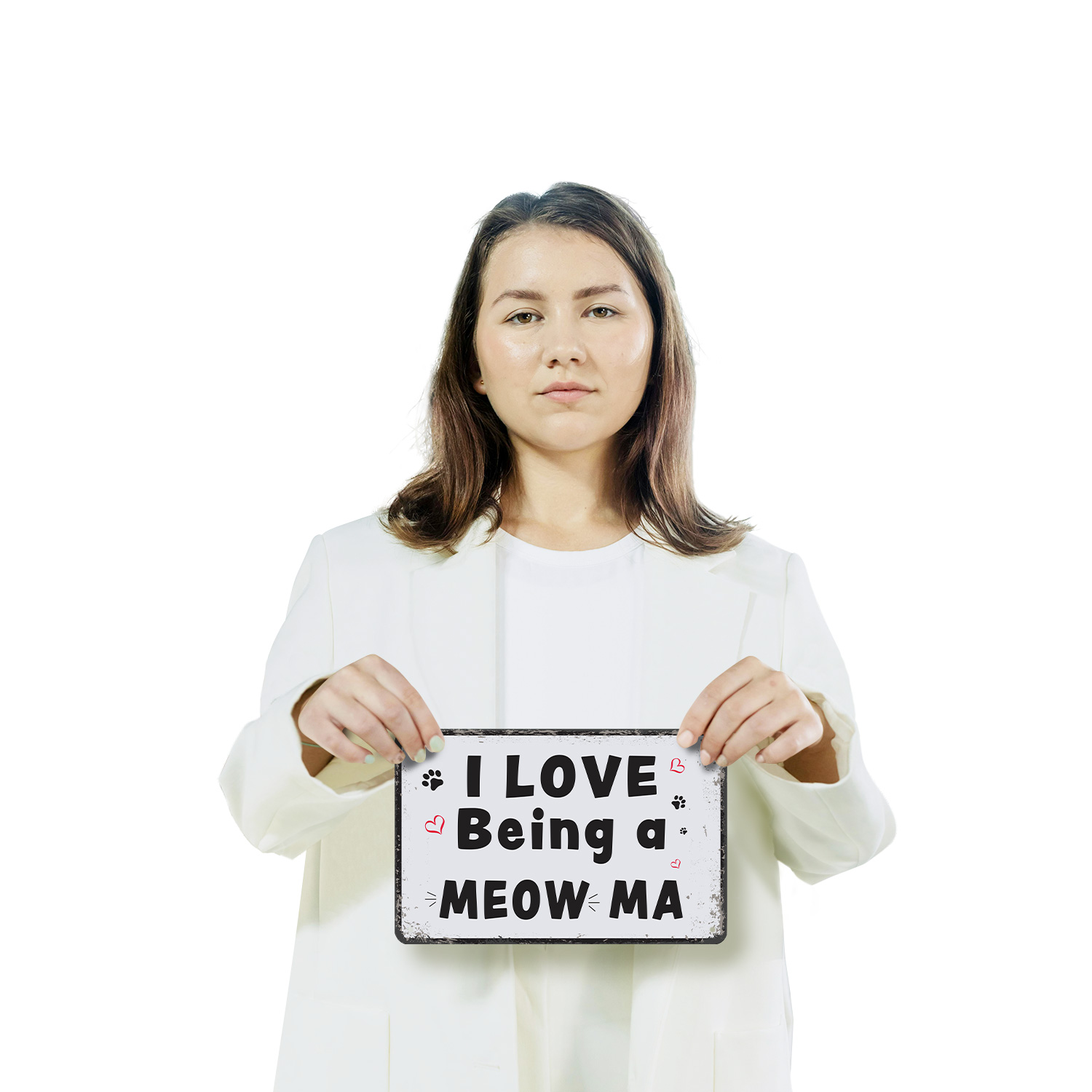 Cat Mom Sign Fur Clothes Zero Regrets Durable Perfect for Entryways Kitchens - Picture 9 of 26