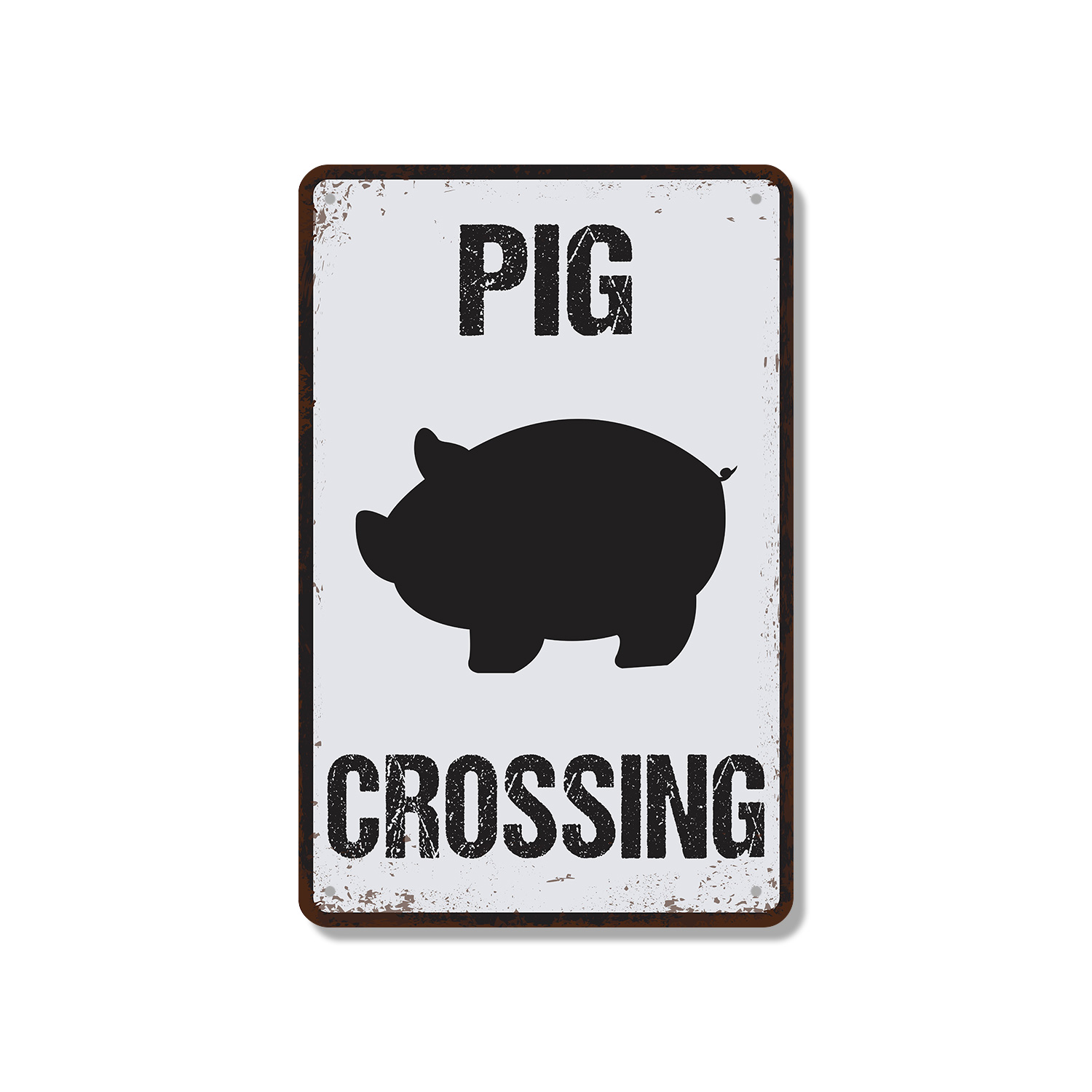 Pig Crossing Distressed Swine Hog Farm Sign Oink And Yield Perfect for Barn - Picture 7 of 26
