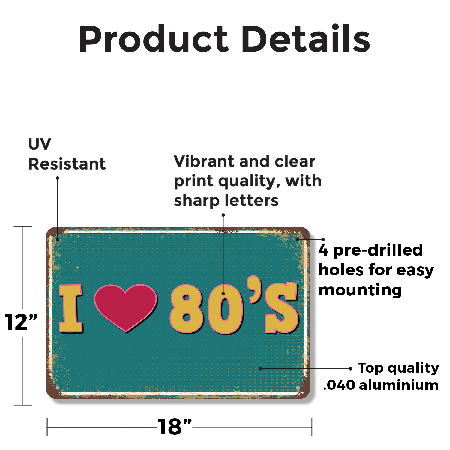 I Love The 80's Street Sign Neon Mixtapes Forever Durable Perfecto para Juego - Imagen 15 de 26