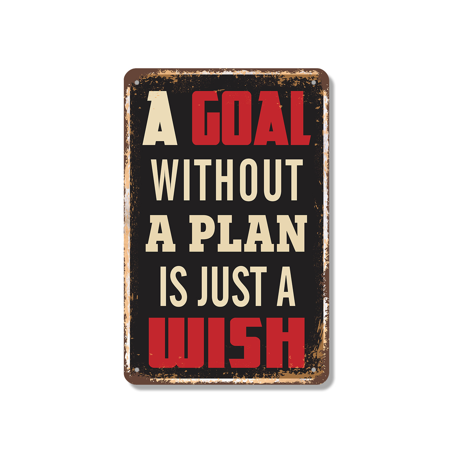 A Goal Without A Plan Is Just A Wish Vintage Style Sign Write It Map It Do It - Picture 7 of 26