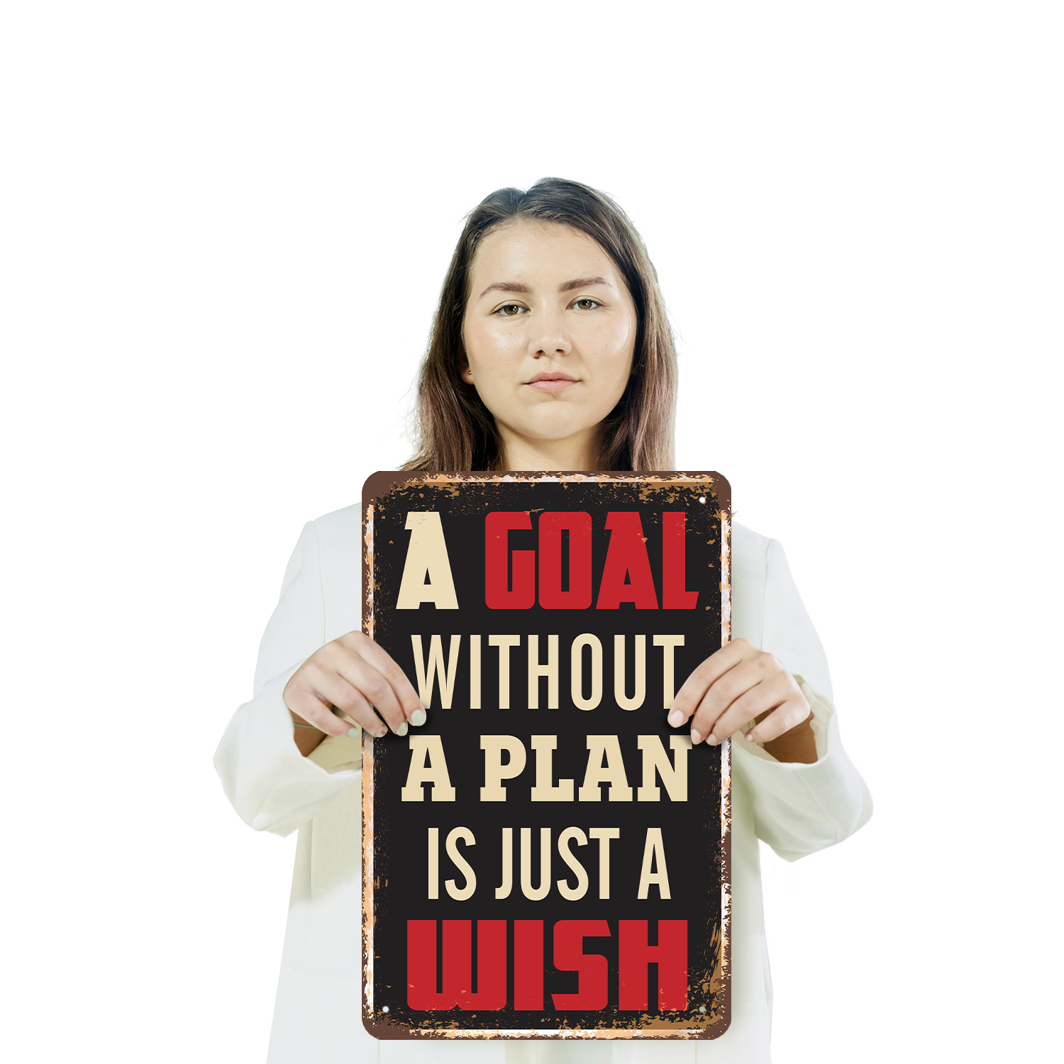 A Goal Without A Plan Is Just A Wish Vintage Style Sign Write It Map It Do It - Picture 16 of 26