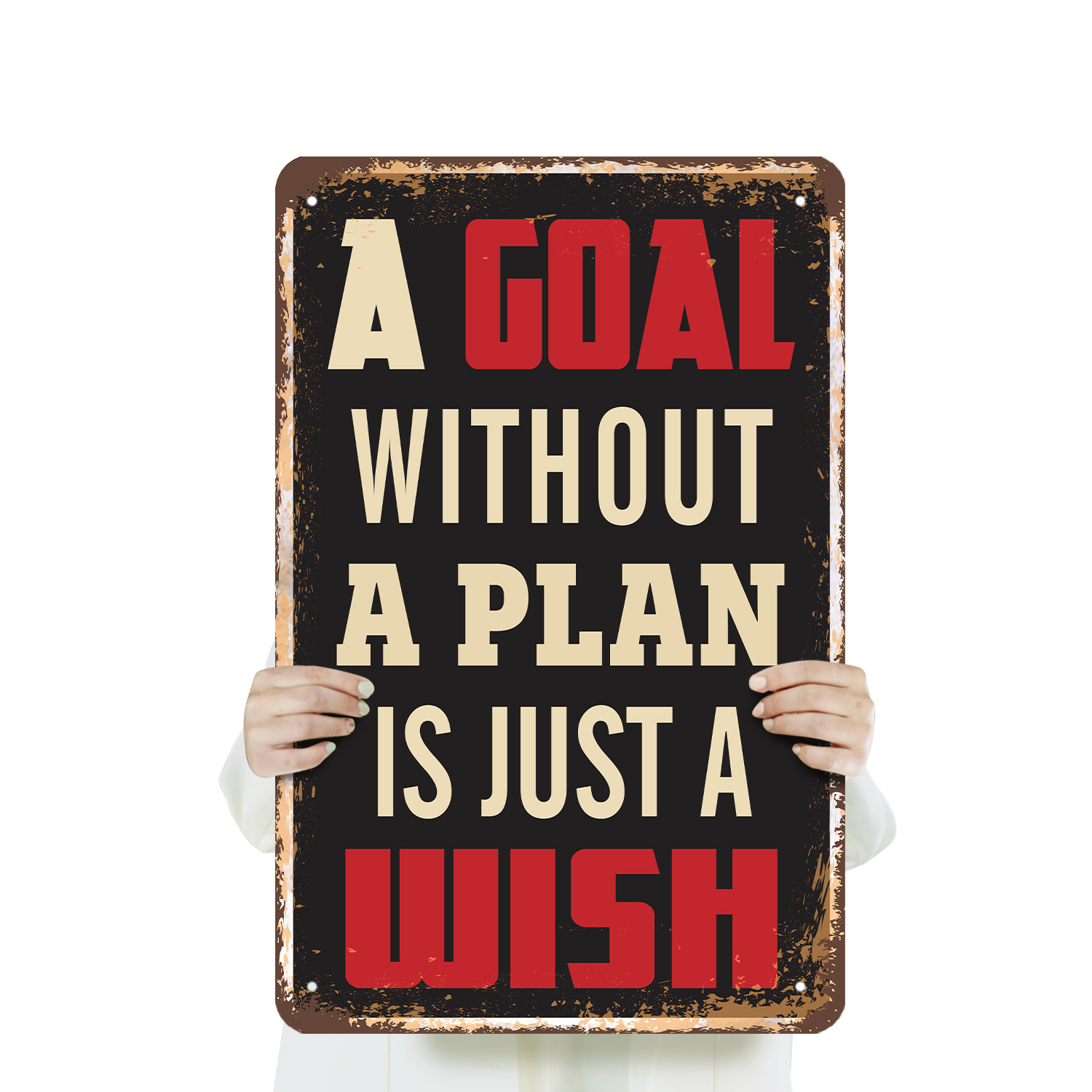A Goal Without A Plan Is Just A Wish Vintage Style Sign Write It Map It Do It - Picture 21 of 26