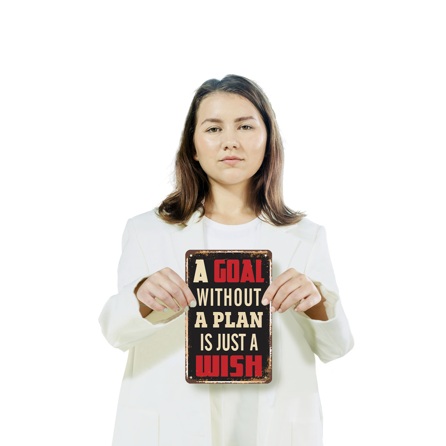 A Goal Without A Plan Is Just A Wish Vintage Style Sign Write It Map It Do It - Picture 9 of 26