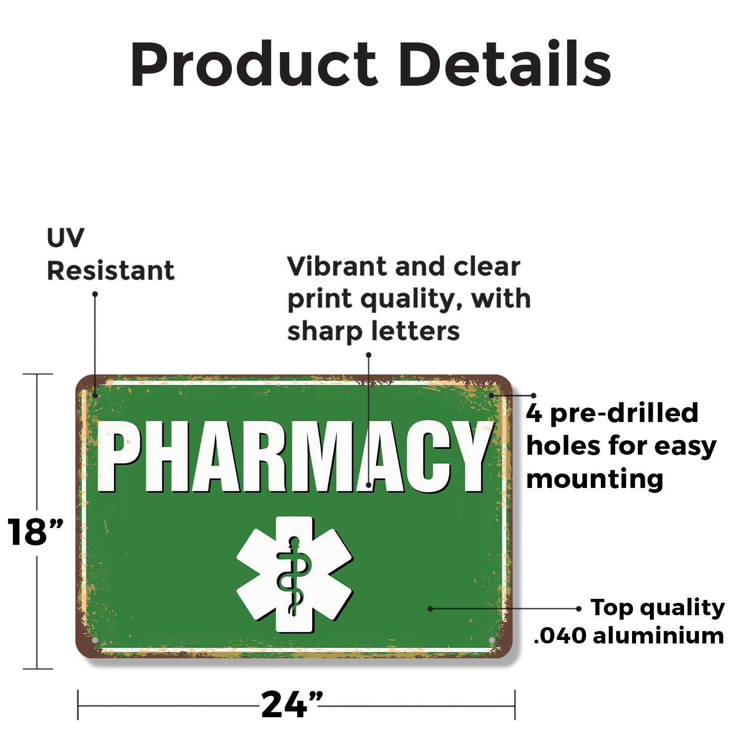 Pharmacy Street Sign Remedies Right Ahead Durable Perfect for shop Counters - Picture 20 of 26