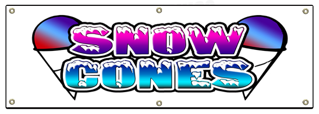 Schneekegel Banner strapazierfähig 13 Oz Vinyl mit Ösen einseitig - Bild 1 von 11