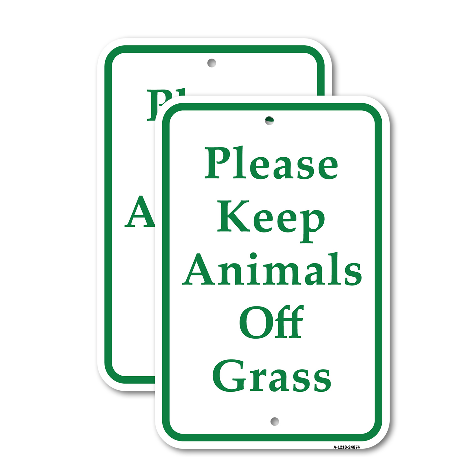 Please Keep Animals Off Grass Heavy Gauge Aluminum Parking Sign - Picture 5 of 11