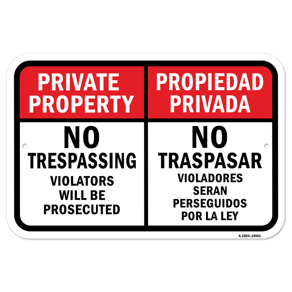 No Trespass Violator Prosecuted Private Traspas Insegna parcheggio in metallo di grosso calibro - Foto 7 di 11