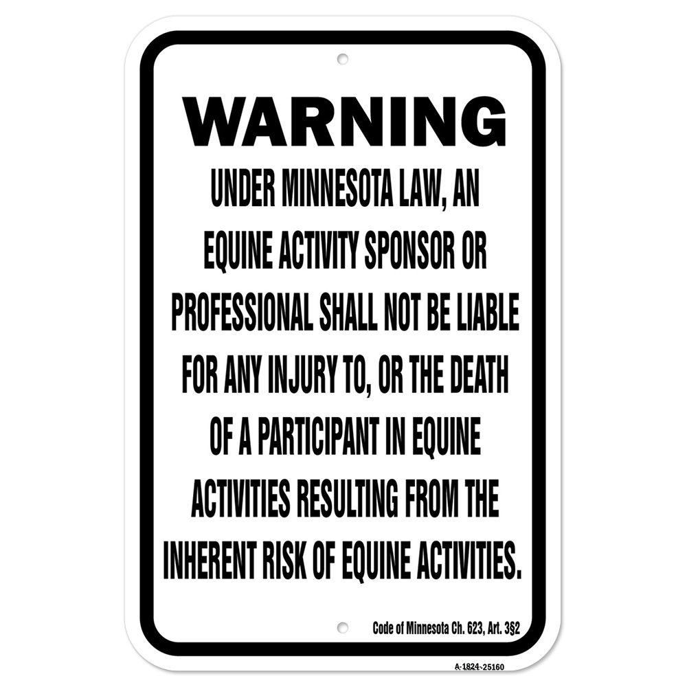Minnesota Equine Heavy Gauge Aluminum Parking Sign Rust Proof - Picture 7 of 11