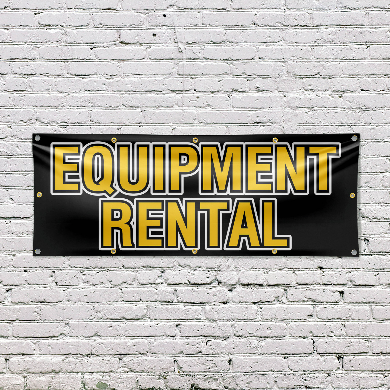 Equipment Rental Vinyl Banner Sign with Metal Grommets Heavy-Duty Single-Sided