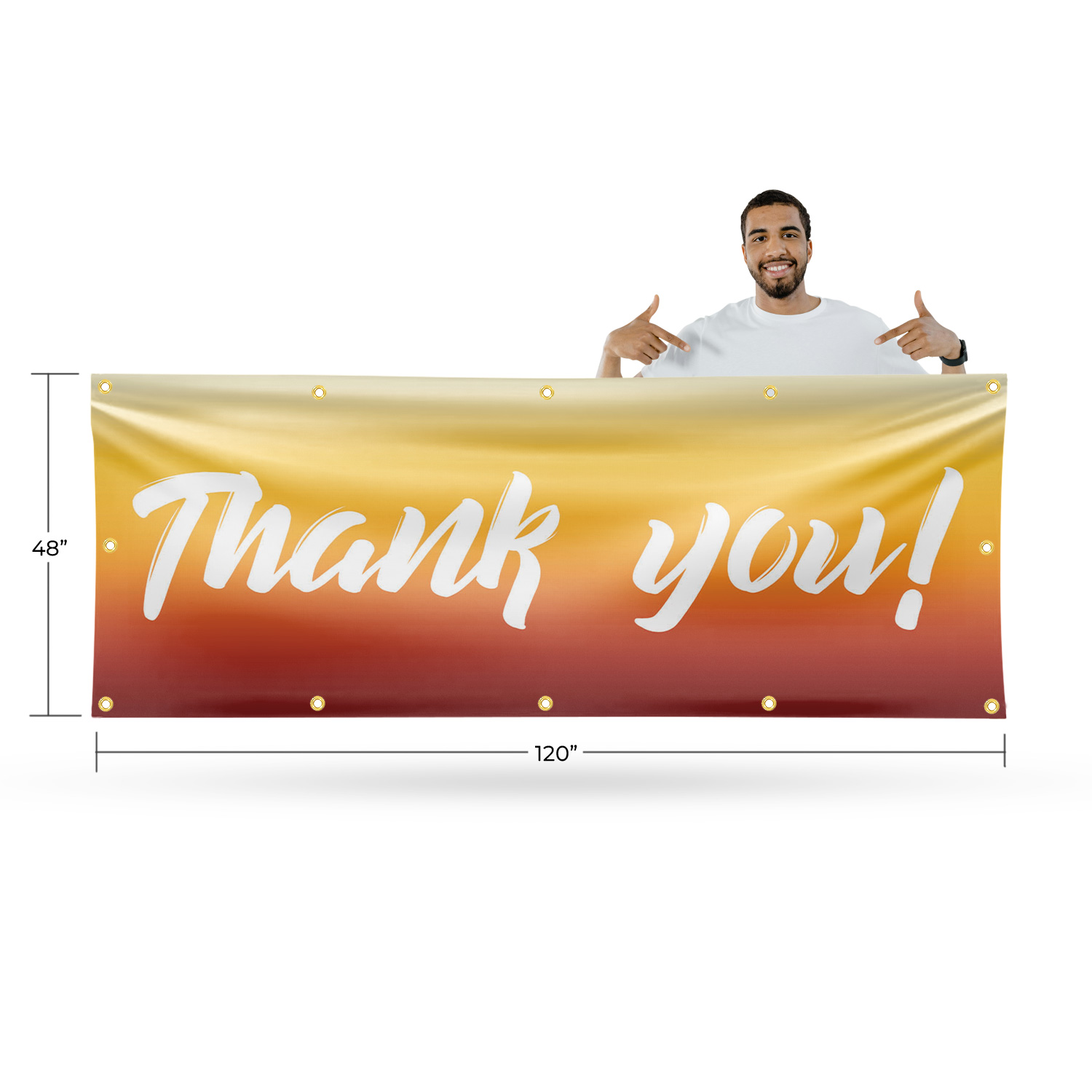Thank You 13 oz Vinyl Banner Sign with Metal Grommets Heavy-Duty Single-Sided - Picture 18 of 21