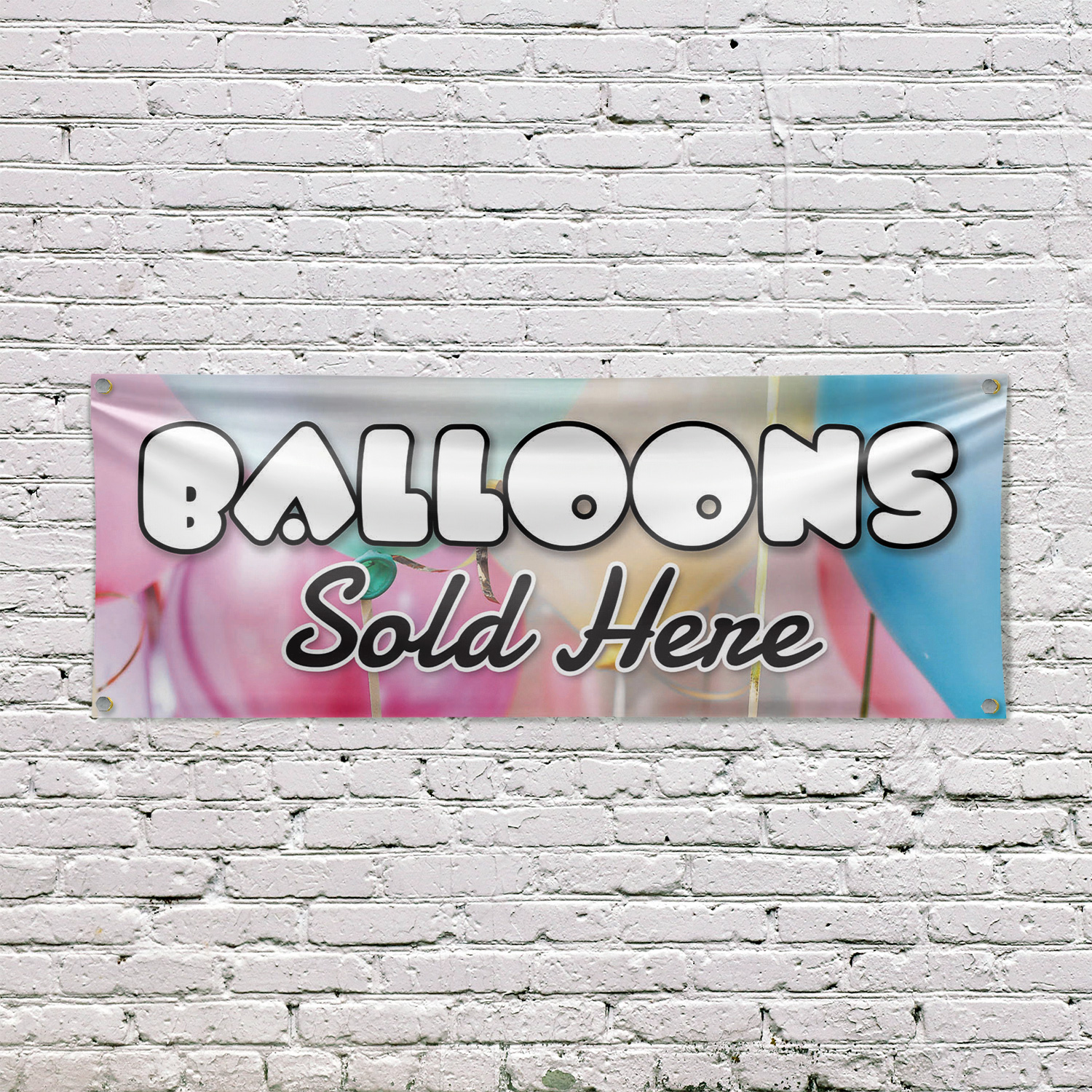 Balloons Sold Here Vinyl Banner Sign with Metal Grommets Heavy-Duty - Picture 11 of 21