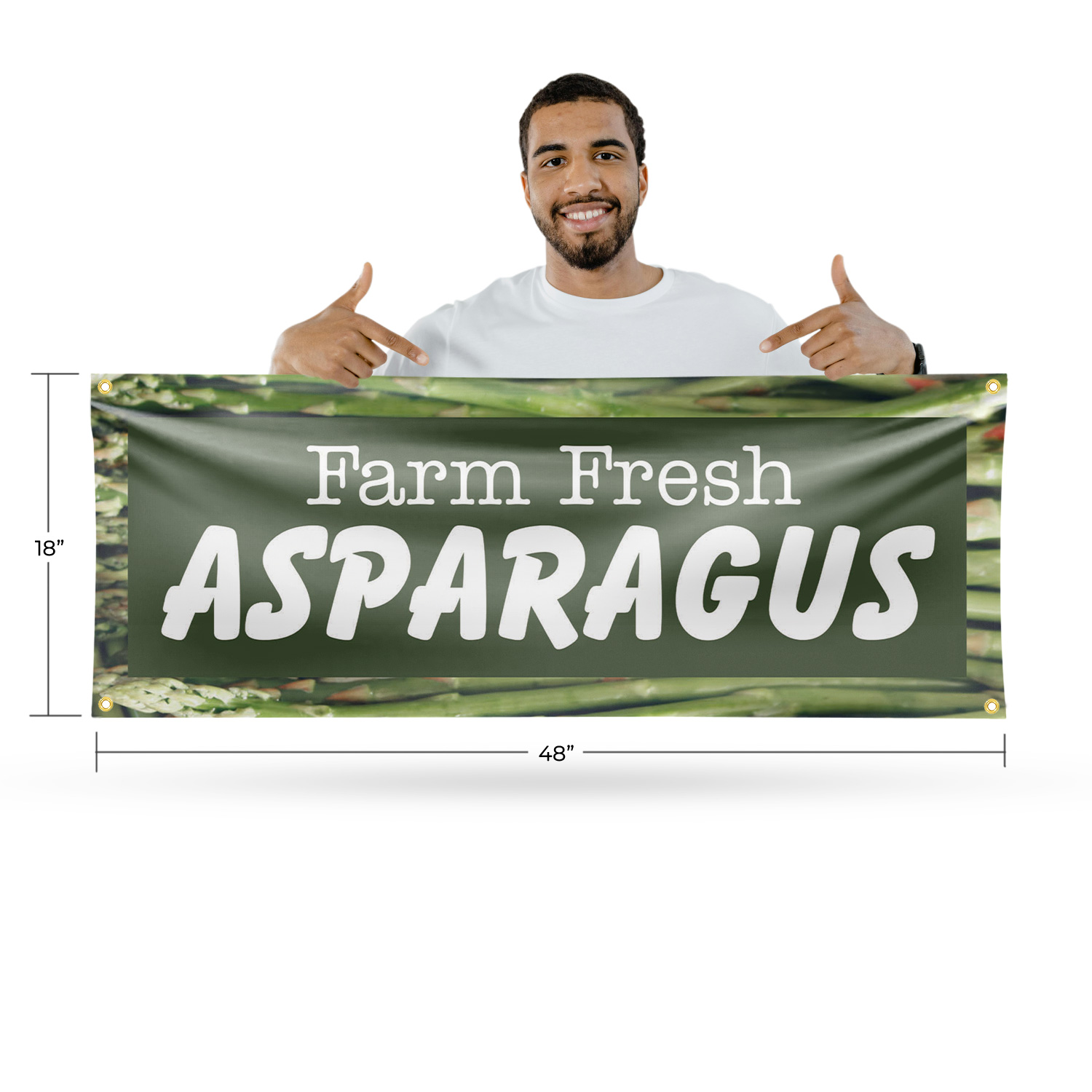 Farm Fresh Asparagus Vinyl Banner Sign with Metal Grommets Heavy-Duty - Picture 8 of 21