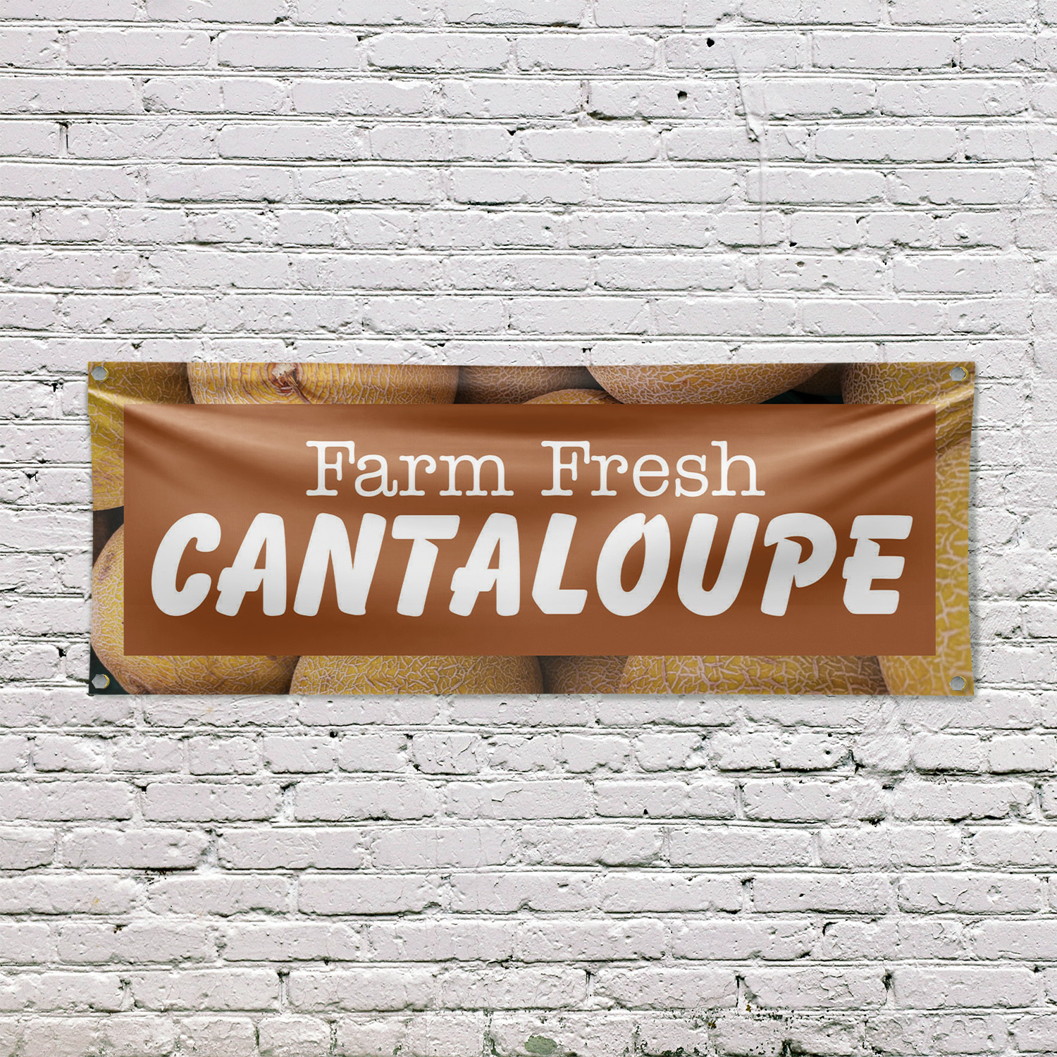 Farm Fresh Cantaloupe Vinyl Banner Sign with Metal Grommets Heavy-Duty - Picture 11 of 21