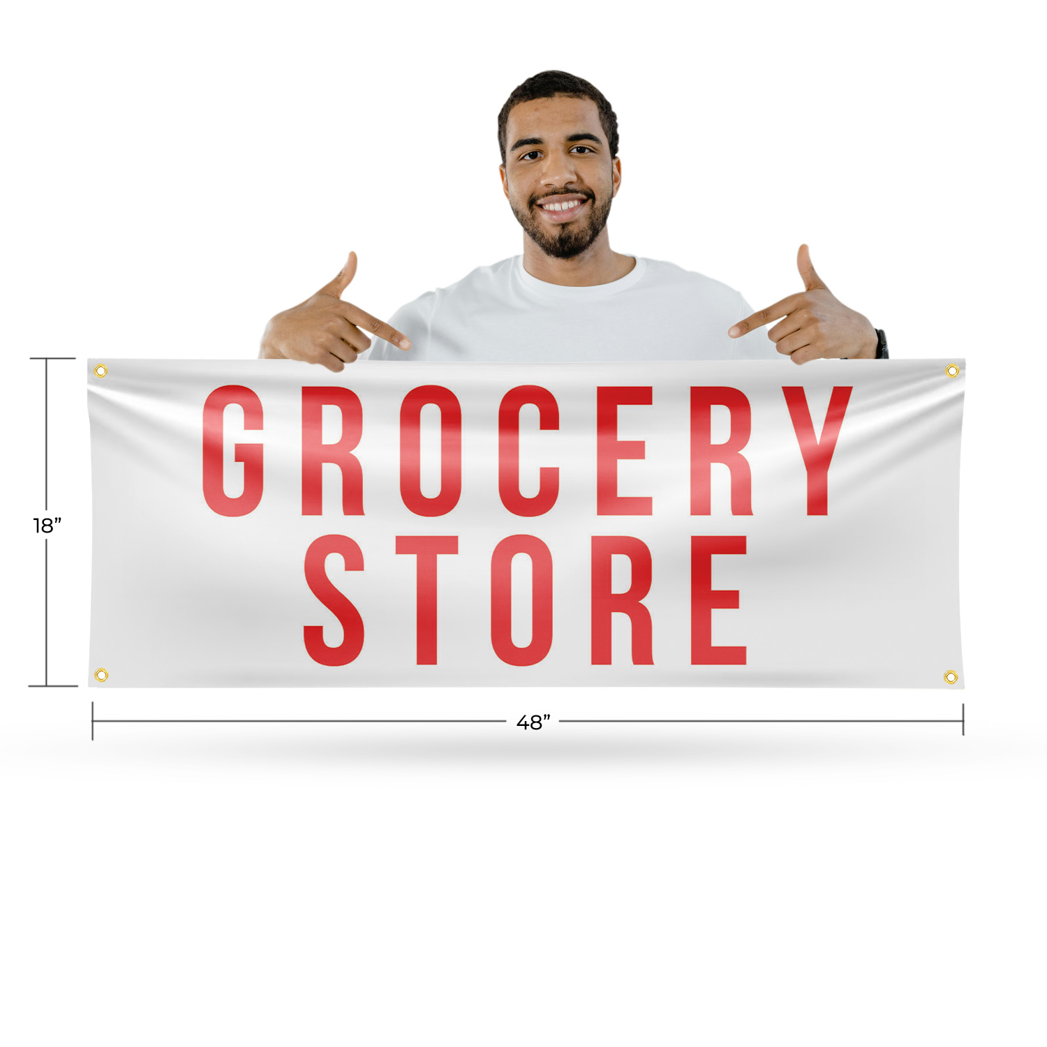 Grocery Store Vinyl Banner Sign with Metal Grommets Heavy-Duty Single-Sided - Picture 8 of 21