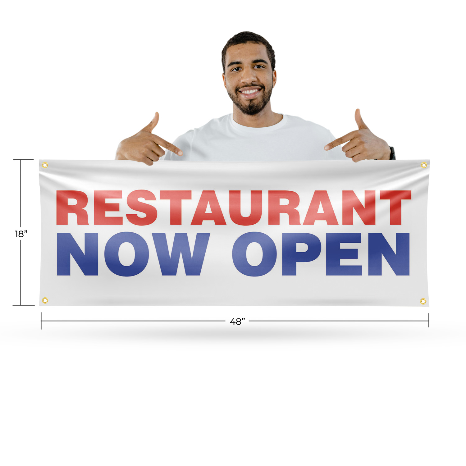 Restaurant Now Open Vinyl Banner Sign with Metal Grommets Heavy-Duty - Picture 8 of 21