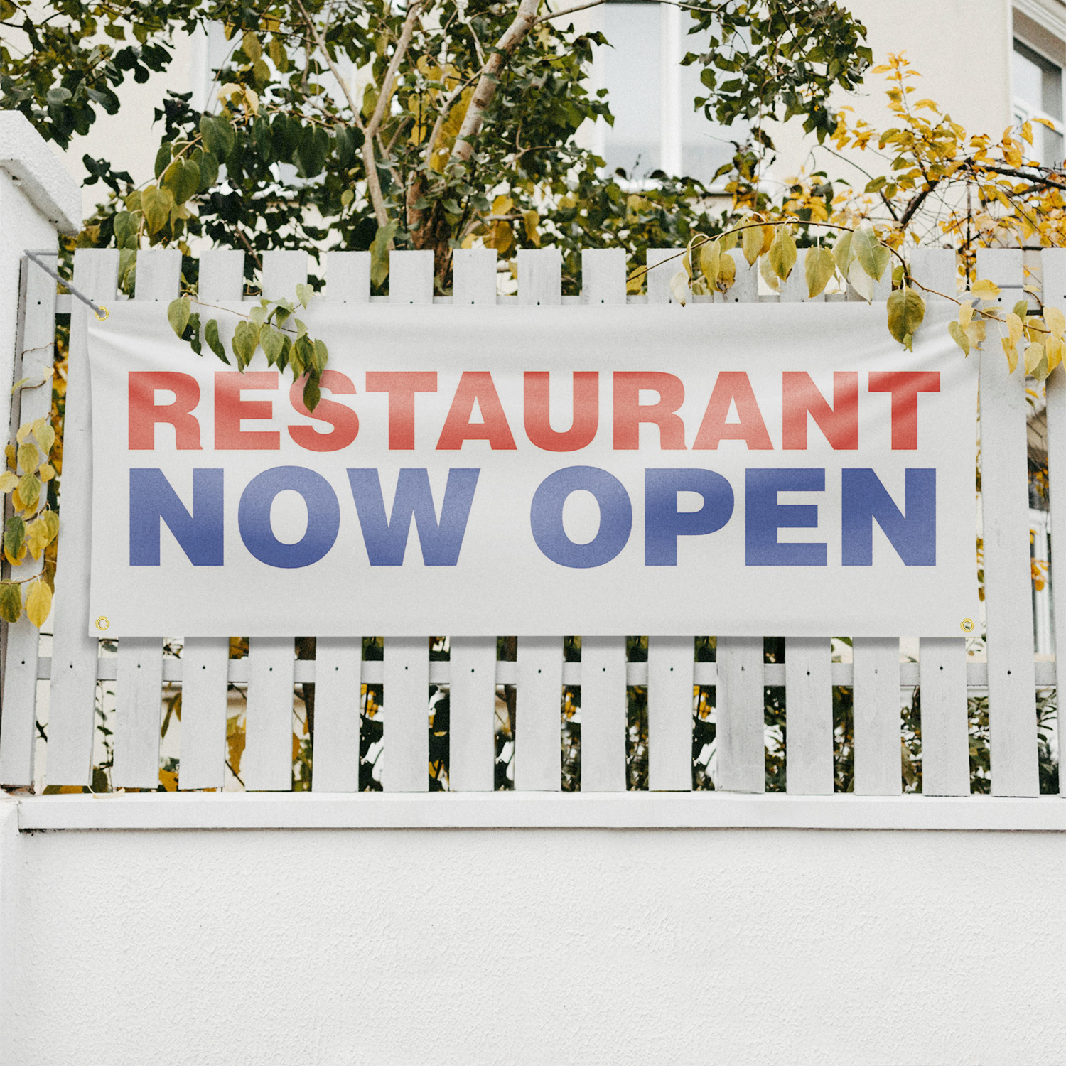 Restaurant Now Open Vinyl Banner Sign with Metal Grommets Heavy-Duty - Picture 10 of 21