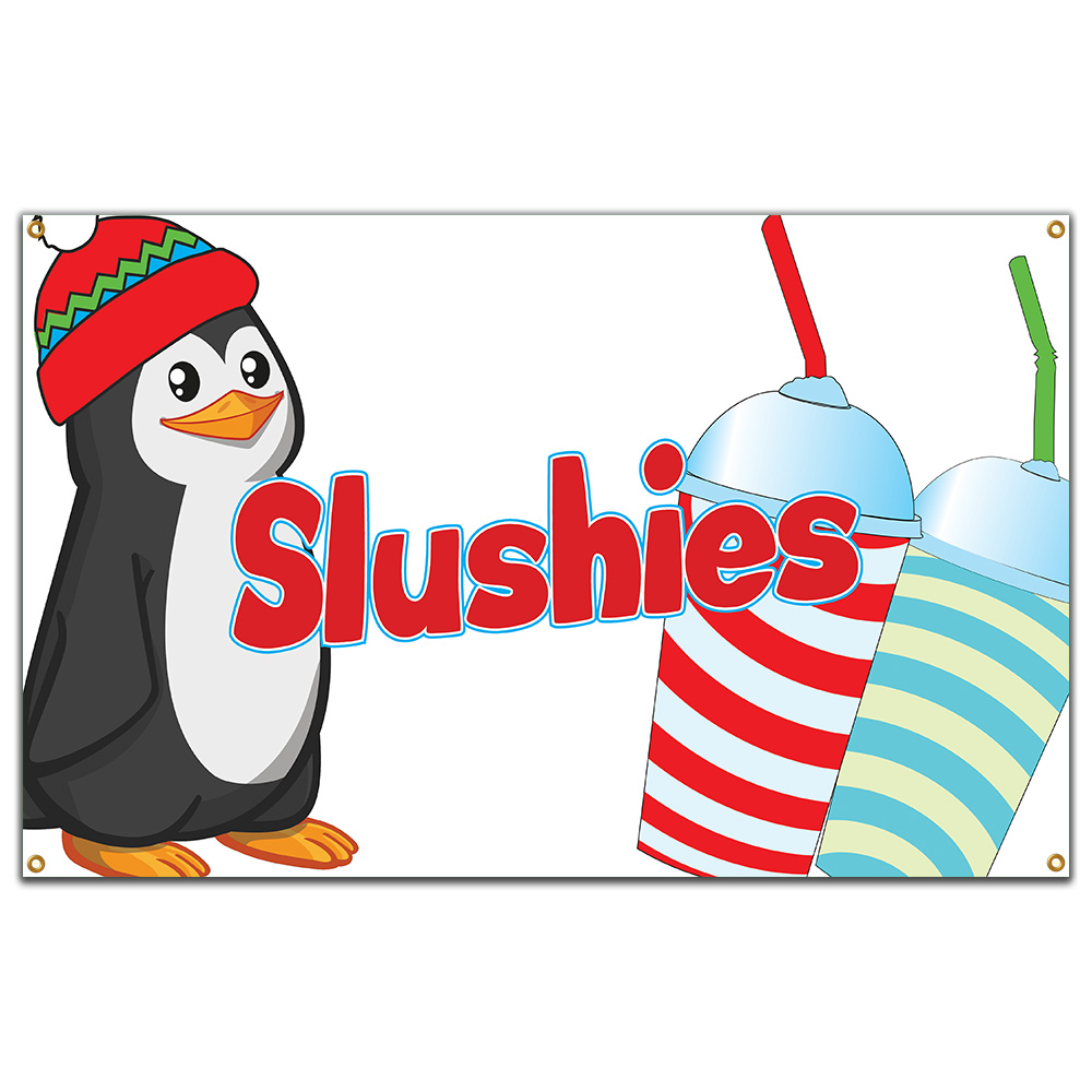 Slushies Banner Heavy Duty 13 Oz Vinyl with Grommets Single Sided - Picture 7 of 11