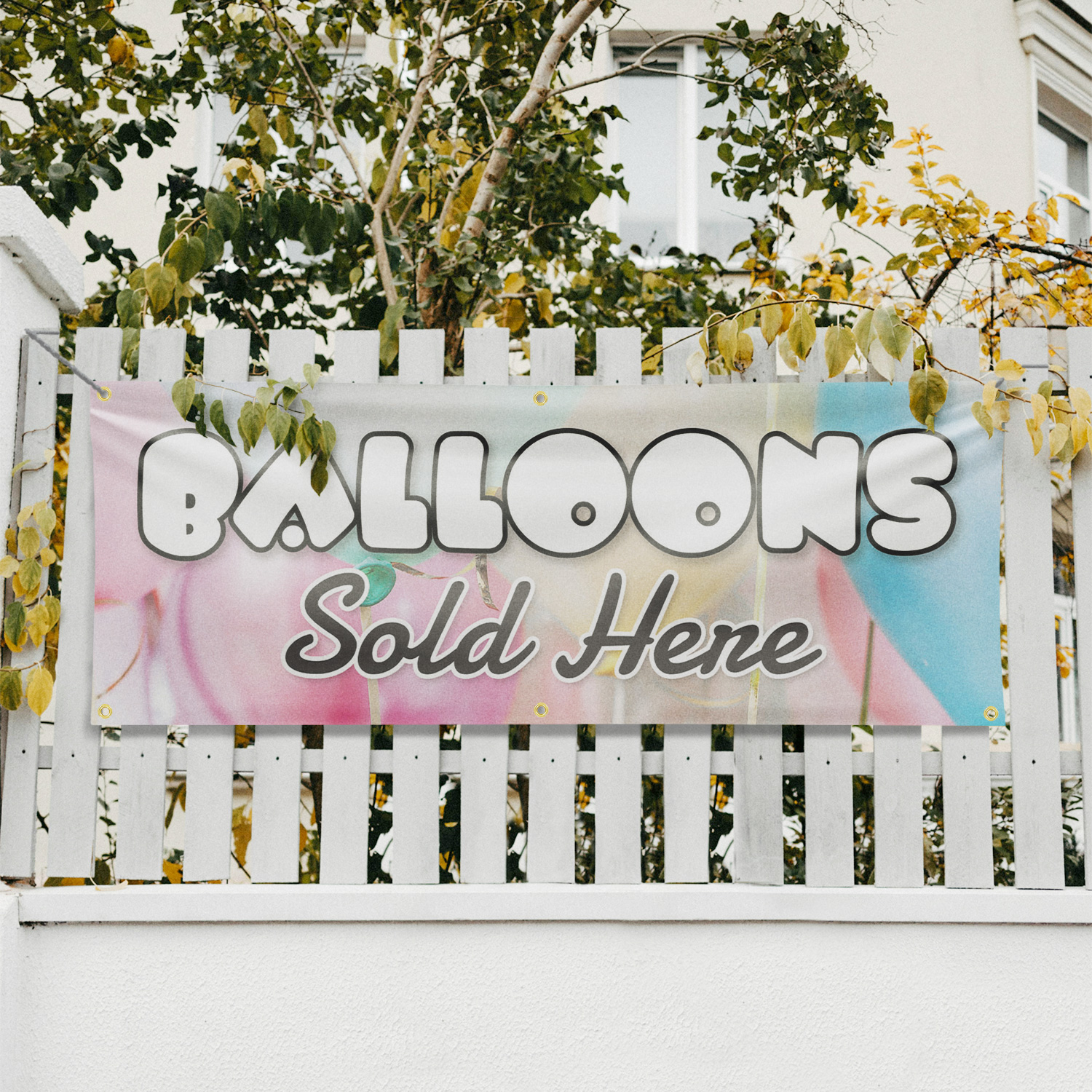 Balloons Sold Here Vinyl Banner Sign with Metal Grommets Heavy-Duty - Picture 15 of 21