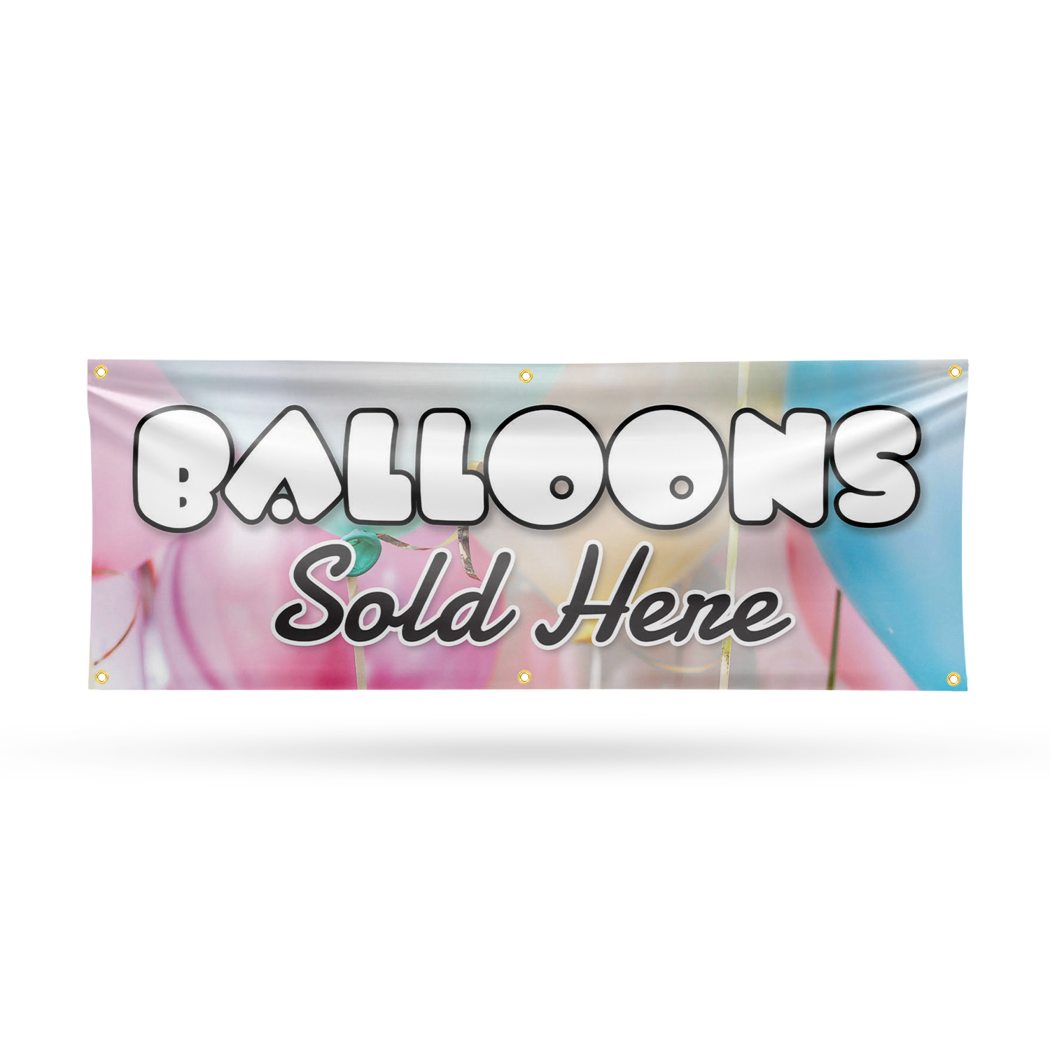 Balloons Sold Here Vinyl Banner Sign with Metal Grommets Heavy-Duty - Picture 12 of 21