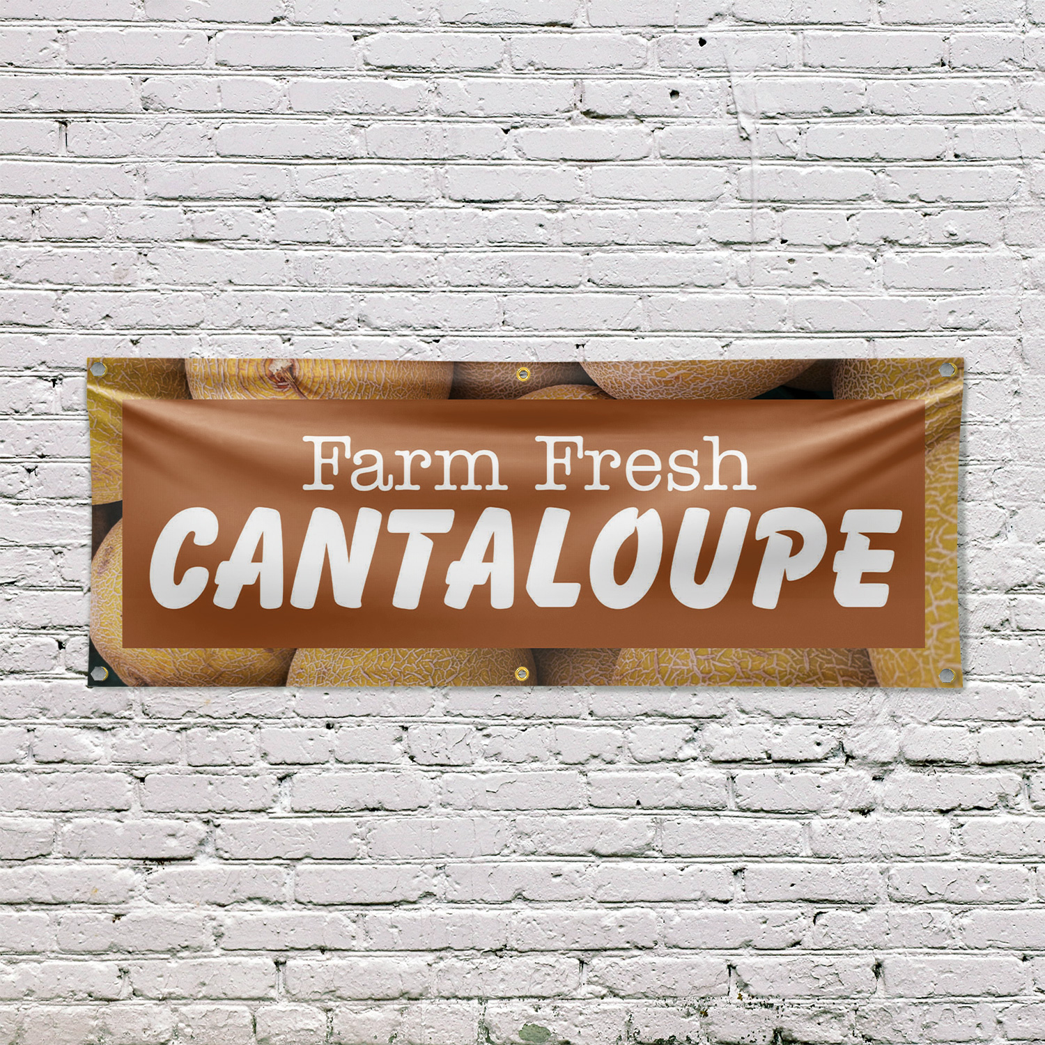 Farm Fresh Cantaloupe Vinyl Banner Sign with Metal Grommets Heavy-Duty - Picture 16 of 21