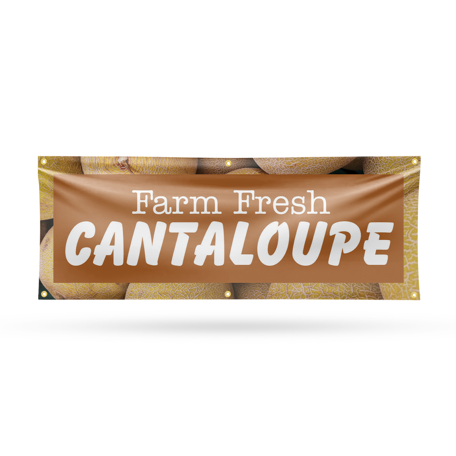 Farm Fresh Cantaloupe Vinyl Banner Sign with Metal Grommets Heavy-Duty - Picture 12 of 21