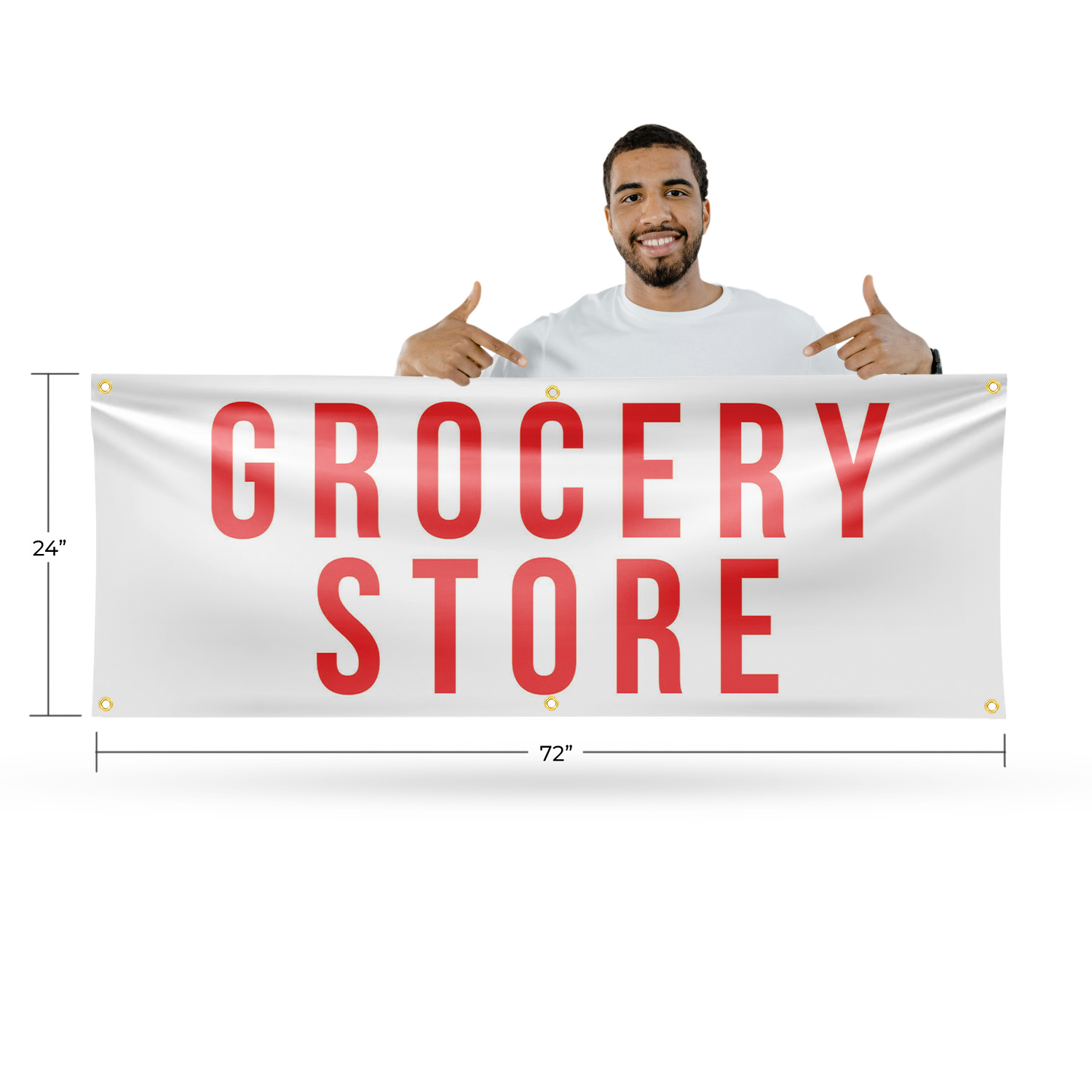 Grocery Store Vinyl Banner Sign with Metal Grommets Heavy-Duty Single-Sided - Picture 13 of 21