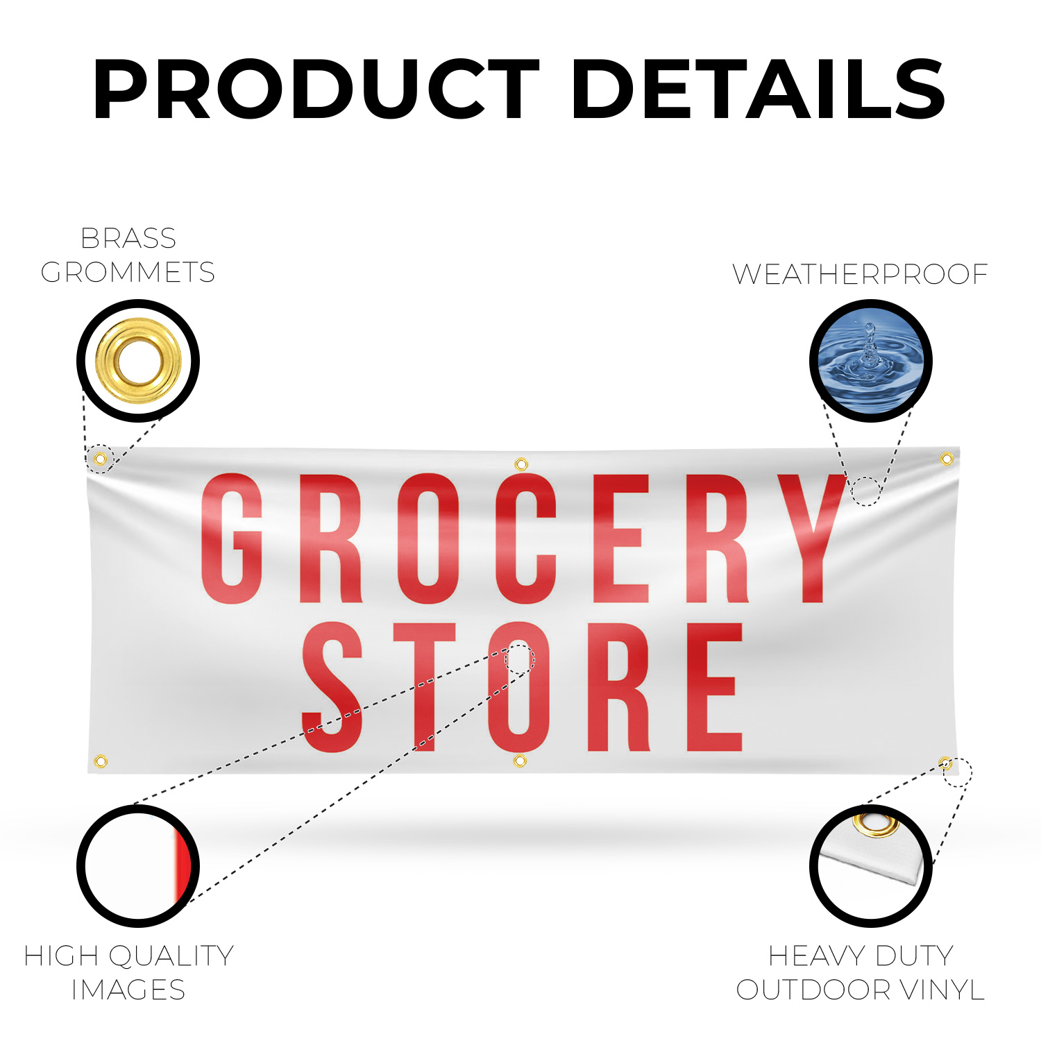 Grocery Store Vinyl Banner Sign with Metal Grommets Heavy-Duty Single-Sided - Picture 14 of 21