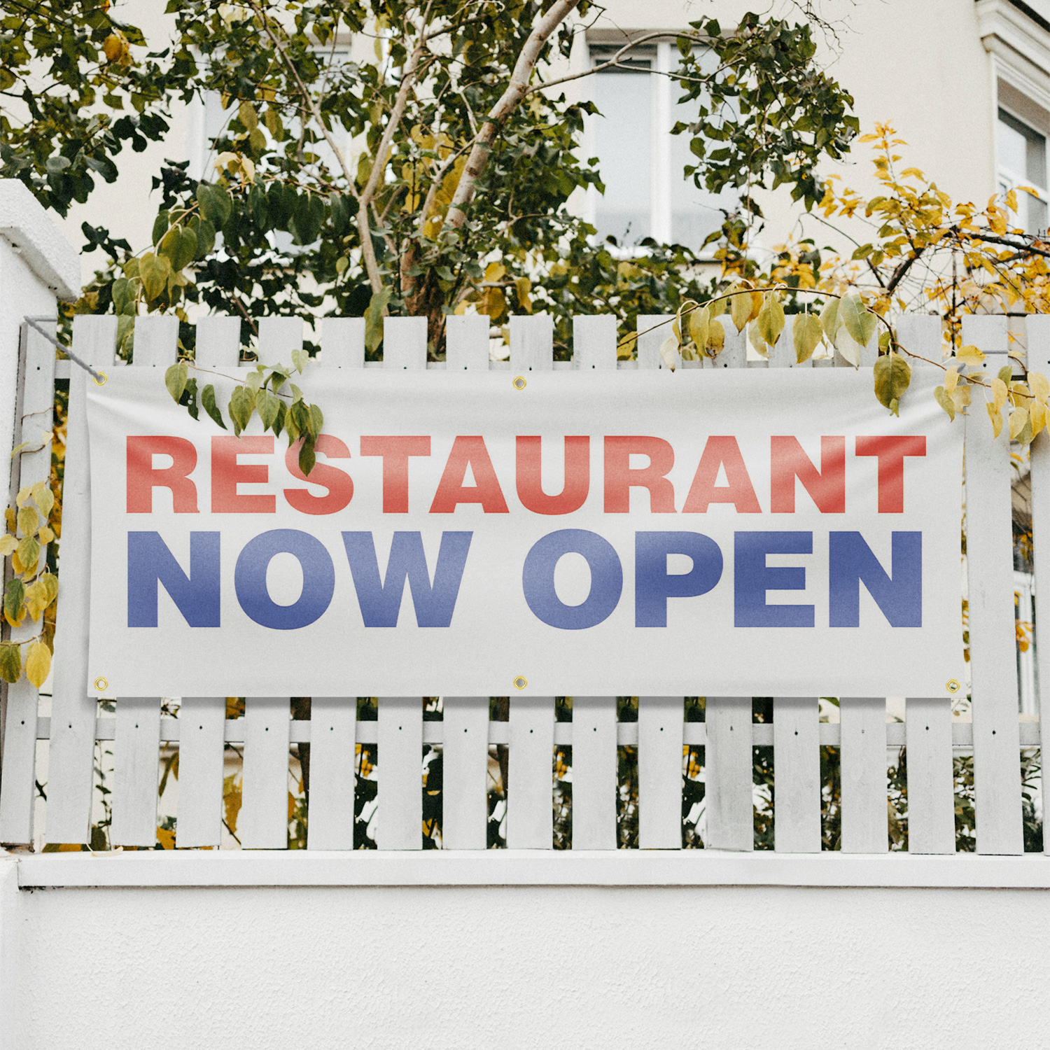 Restaurant Now Open Vinyl Banner Sign with Metal Grommets Heavy-Duty - Picture 15 of 21