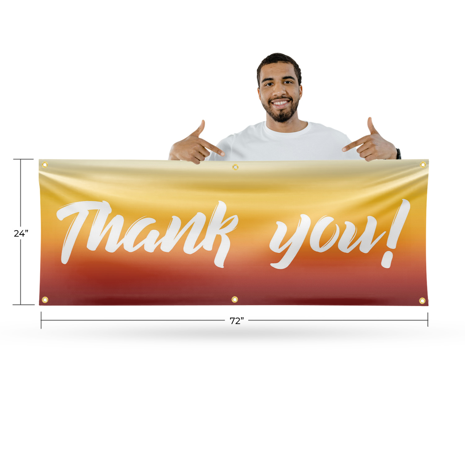 Thank You 13 oz Vinyl Banner Sign with Metal Grommets Heavy-Duty Single-Sided - Picture 8 of 21