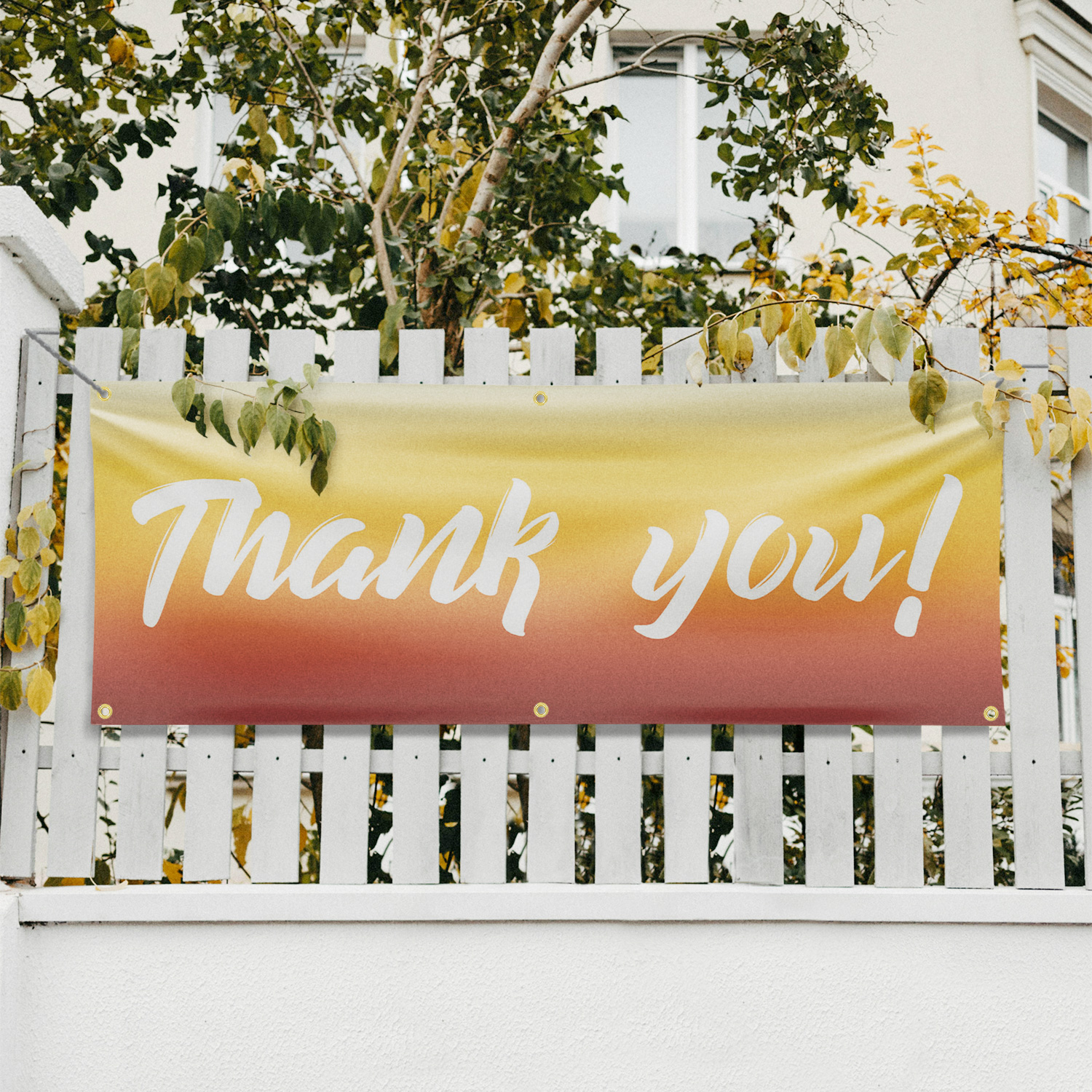 Thank You 13 oz Vinyl Banner Sign with Metal Grommets Heavy-Duty Single-Sided - Picture 10 of 21