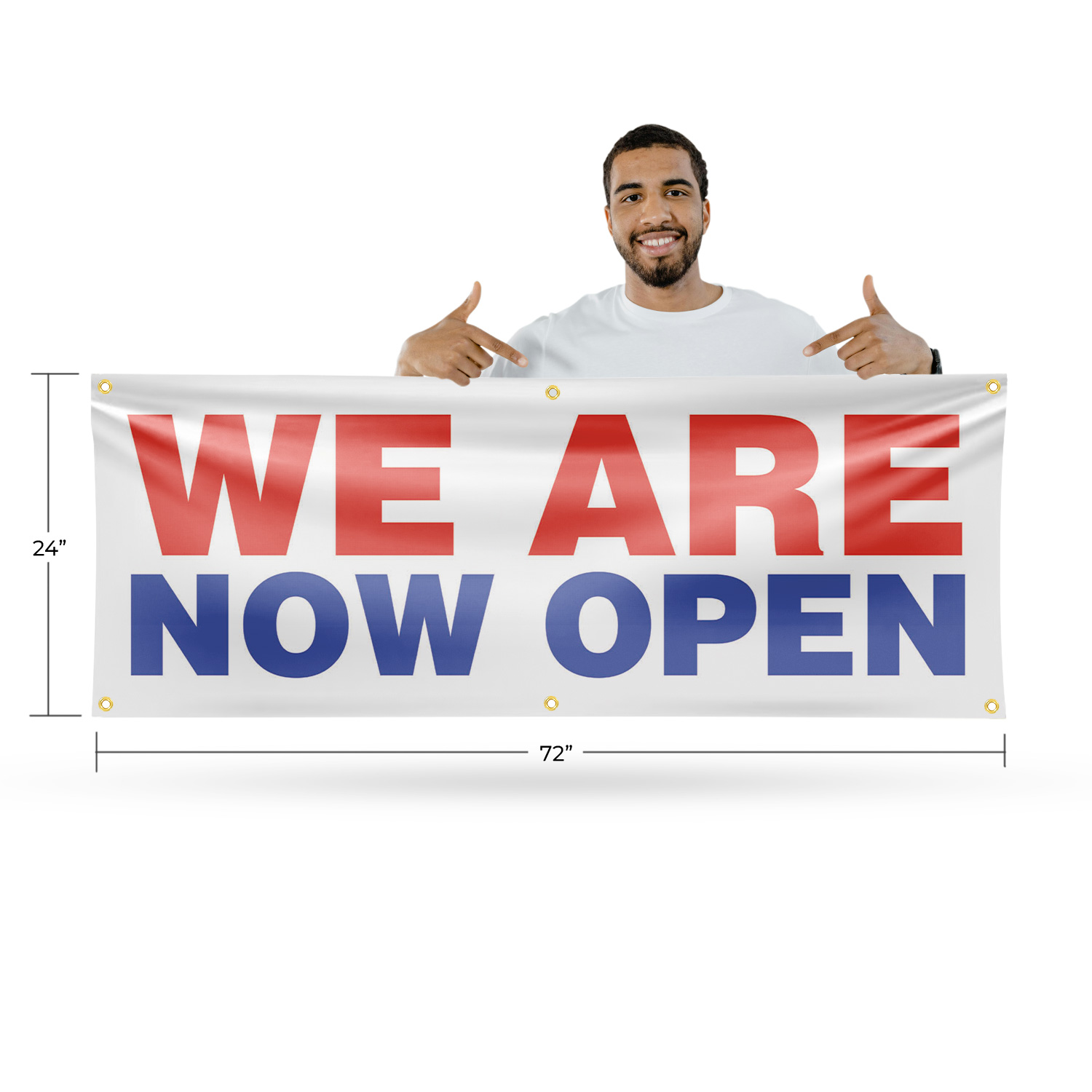 We Are Now Open Vinyl Banner Schild mit Metallösen strapazierfähig einseitig - Bild 13 von 21