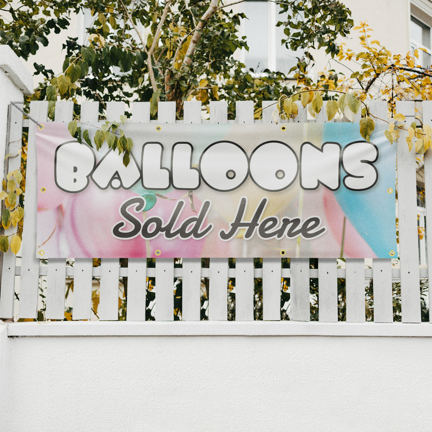 Balloons Sold Here Vinyl Banner Sign with Metal Grommets Heavy-Duty - Picture 20 of 21