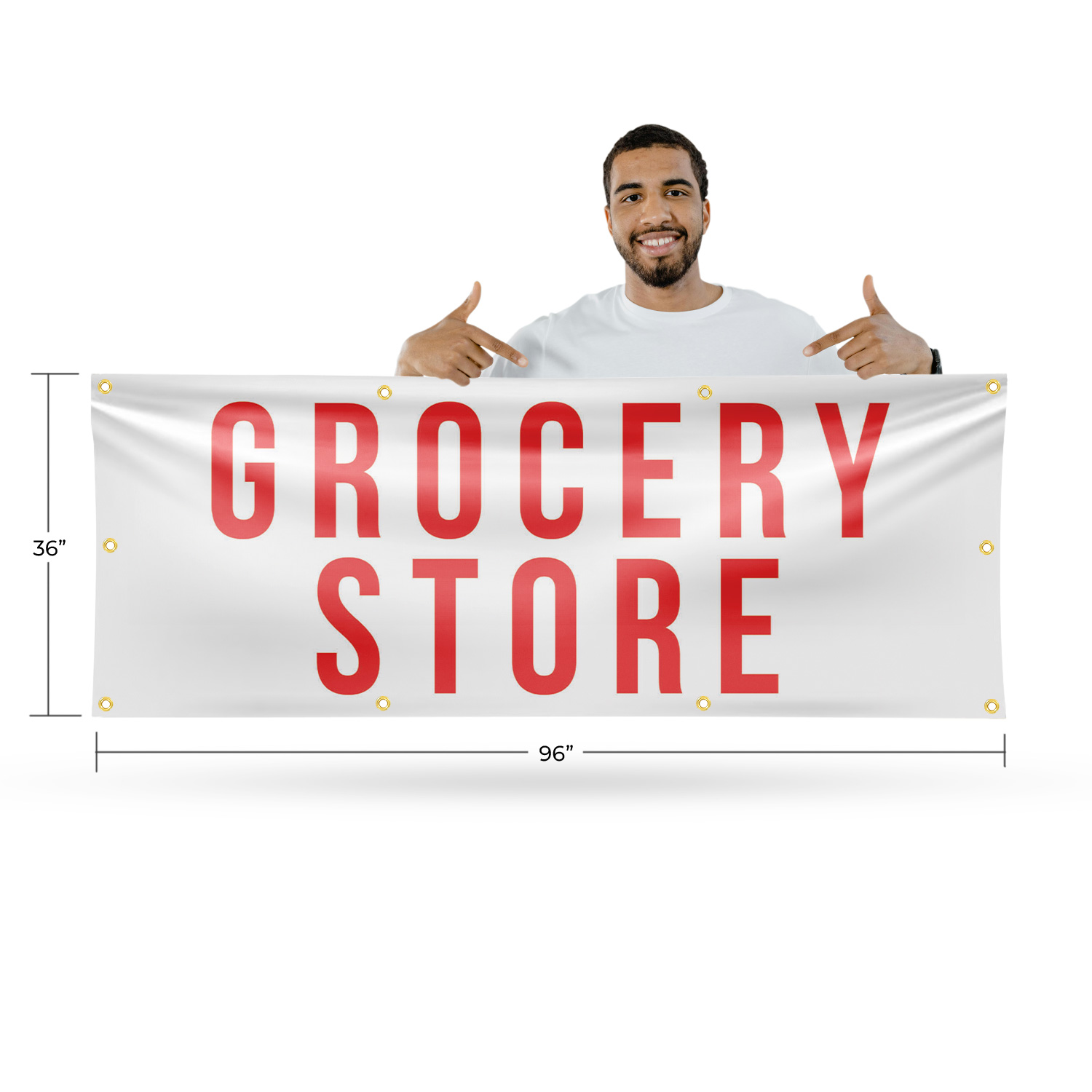 Grocery Store Vinyl Banner Sign with Metal Grommets Heavy-Duty Single-Sided - Picture 18 of 21