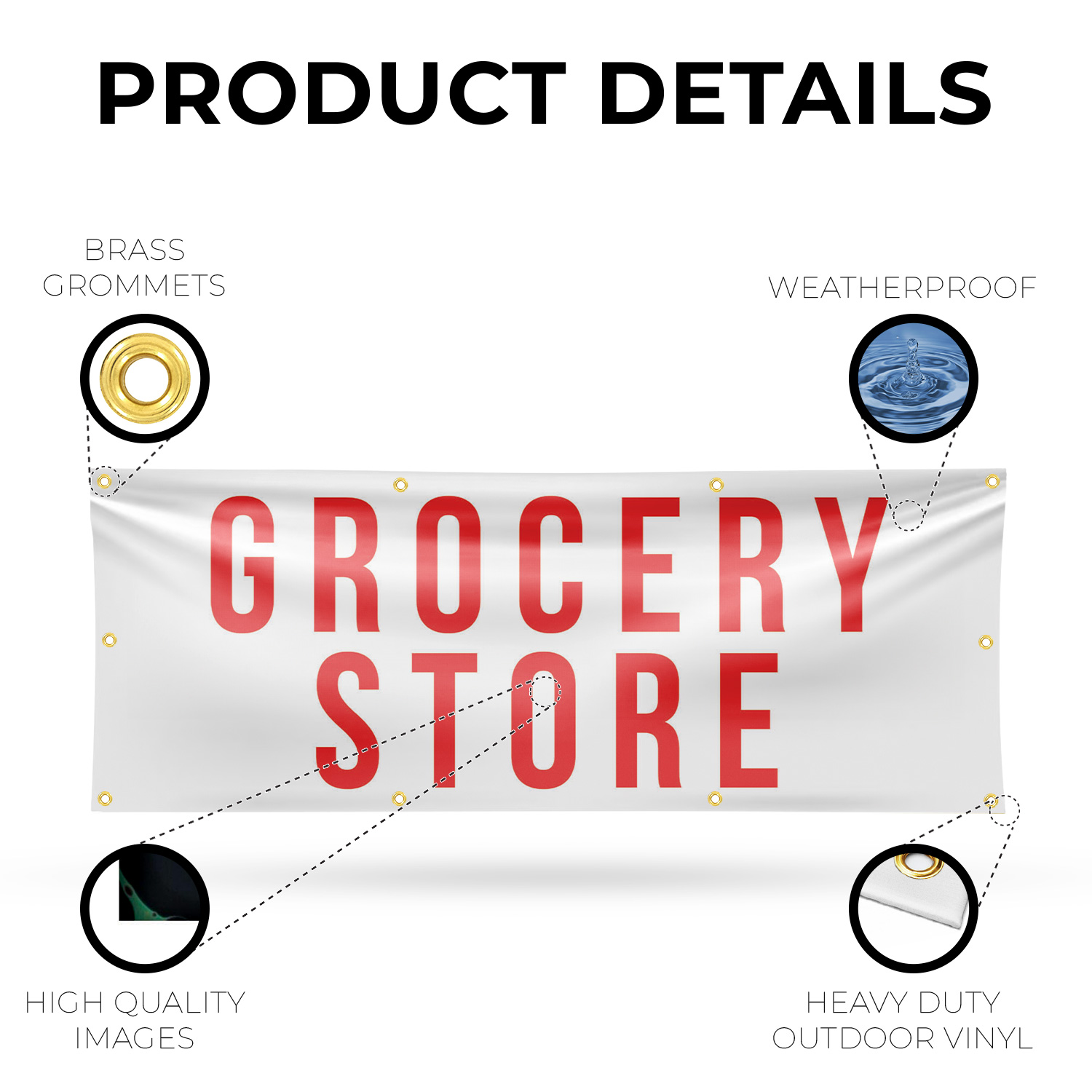 Grocery Store Vinyl Banner Sign with Metal Grommets Heavy-Duty Single-Sided - Picture 19 of 21