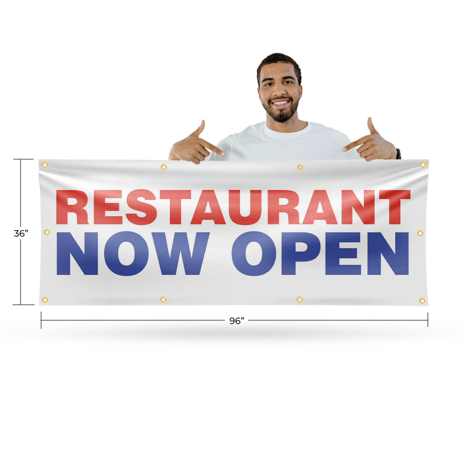 Restaurant Now Open Vinyl Banner Sign with Metal Grommets Heavy-Duty - Picture 18 of 21