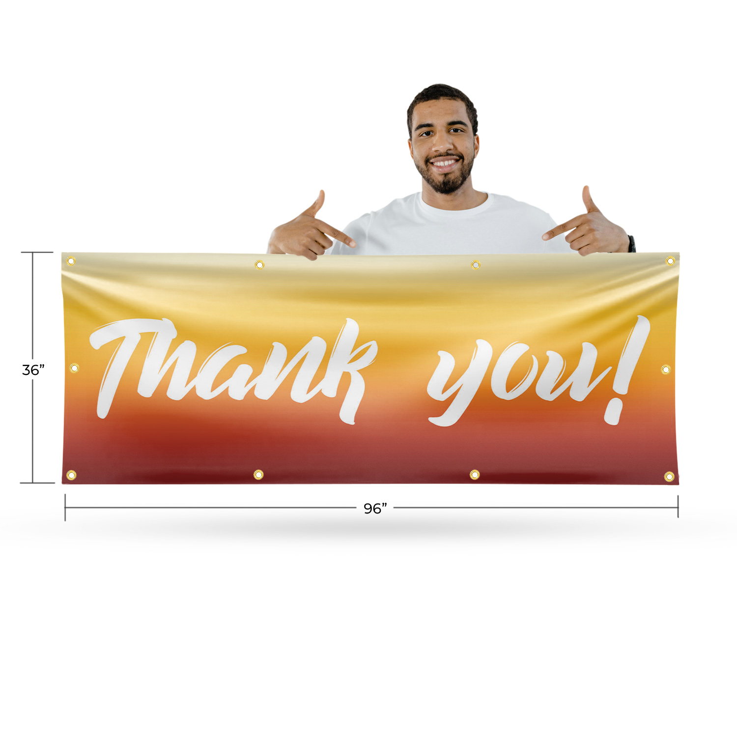 Thank You 13 oz Vinyl Banner Sign with Metal Grommets Heavy-Duty Single-Sided - Picture 13 of 21