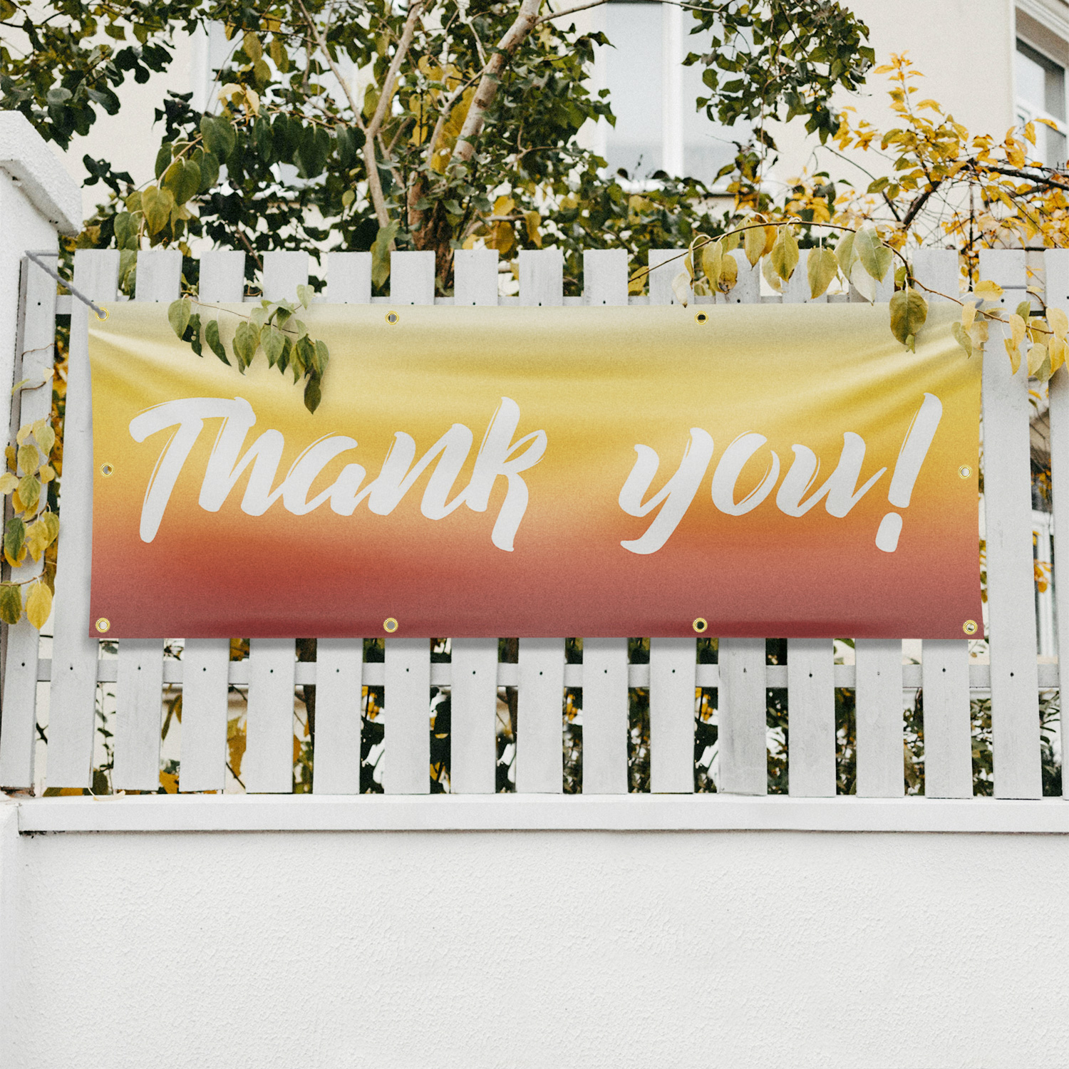 Thank You 13 oz Vinyl Banner Sign with Metal Grommets Heavy-Duty Single-Sided - Picture 15 of 21