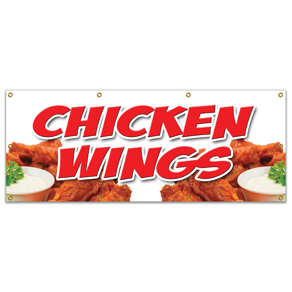CHICKEN WINGS�BANNER SIGN crispy spicy buffalo hot dipping sauce - Picture 7 of 10
