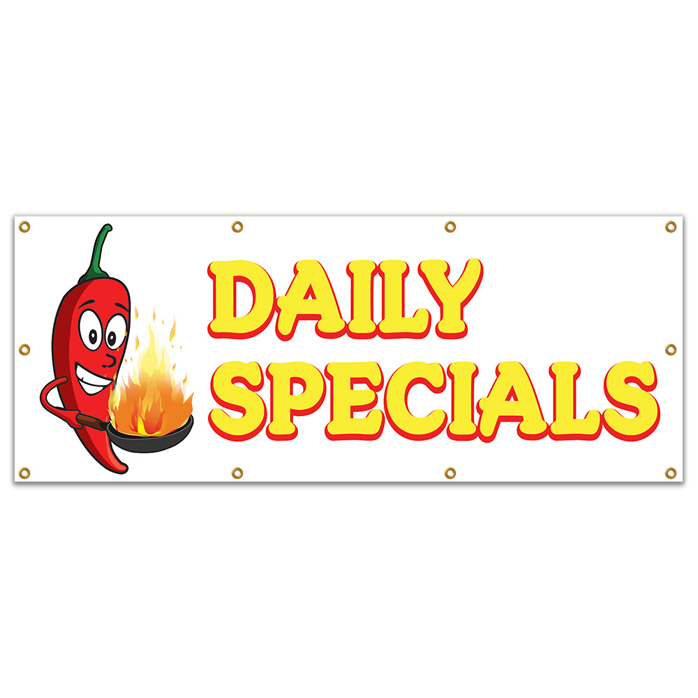 Banner Daily Specials resistente 13 oz vinile con grambetti - Foto 8 di 11